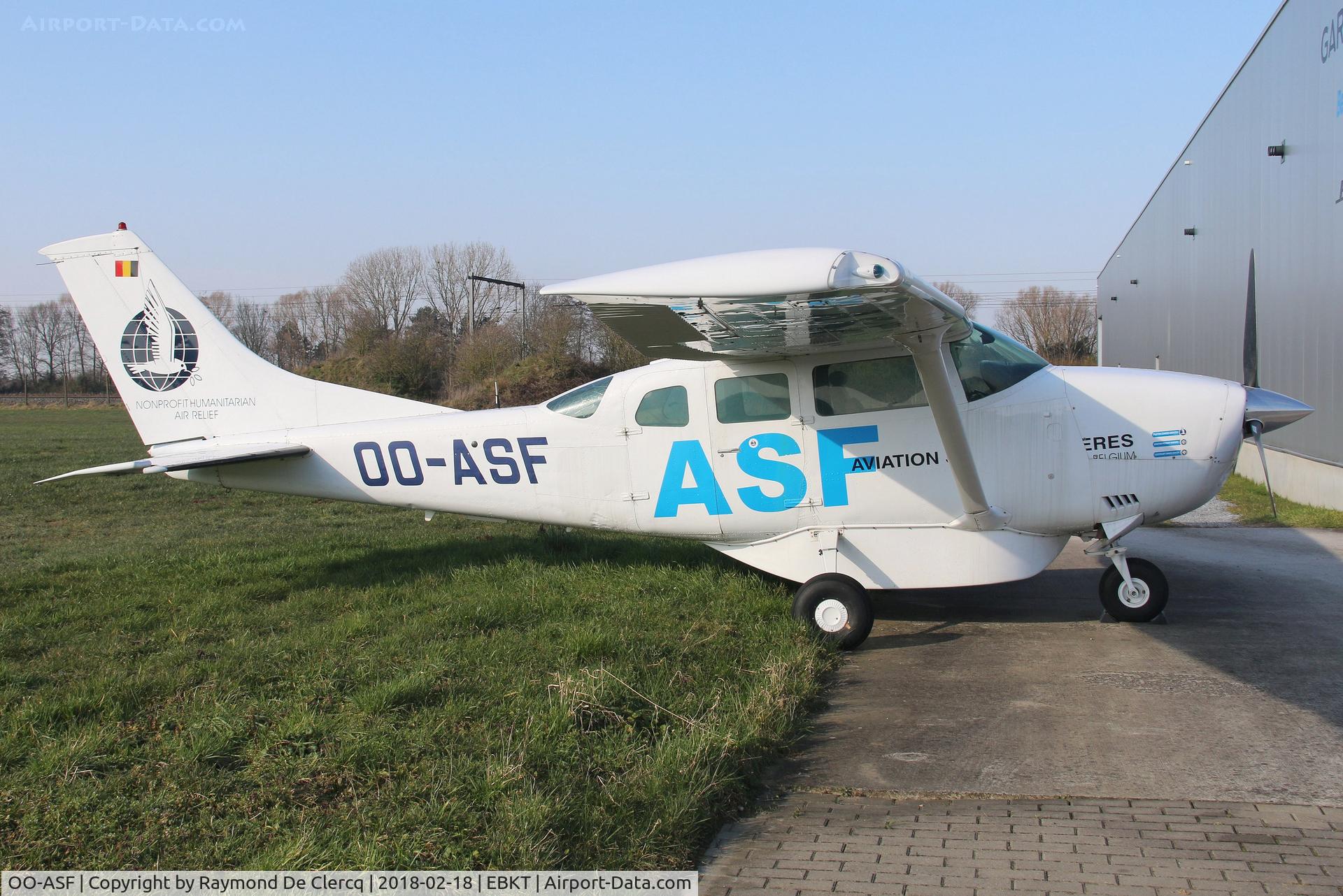 OO-ASF, 1977 Cessna U206G 6 II Stationair C/N U20603690, Parked at Wevelgem.