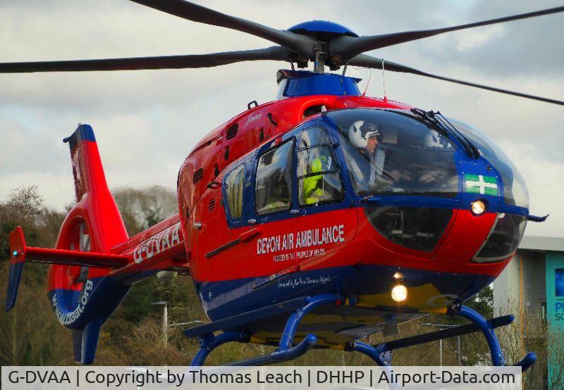 G-DVAA, 2008 Eurocopter EC-135T-2 C/N 0656, G-DVAA Taking off from Derriford's Helipad (no patients on board)