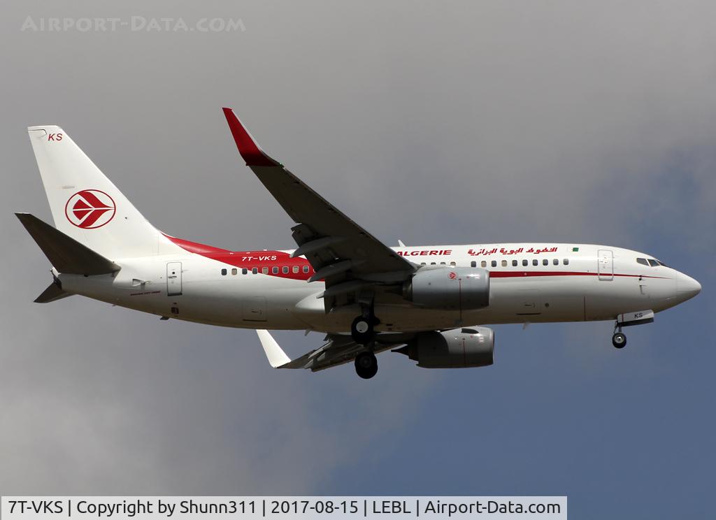 7T-VKS, 2016 Boeing 737-7D6C C/N 61340, Landing rwy 07L