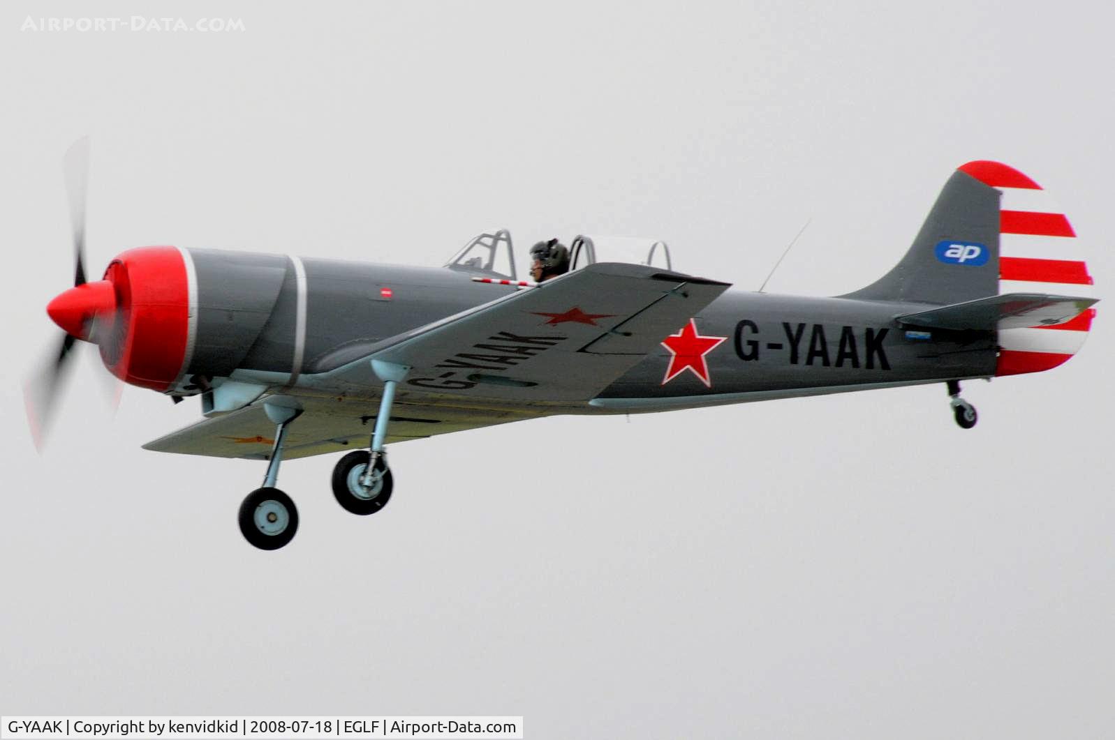 G-YAAK, 1981 Yakovlev Yak-50 C/N 812003, Landing at Farnborough.
