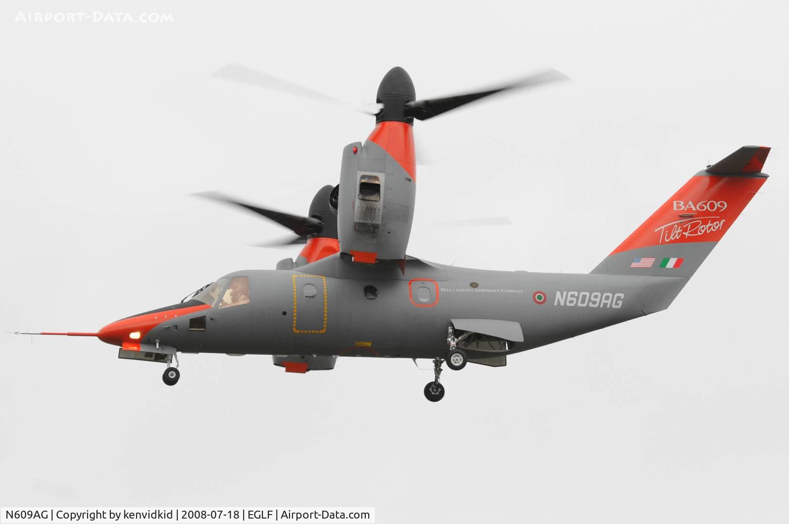 N609AG, 2003 Agusta-Bell AW609 C/N 60002, Demonstrating at Farnborough.