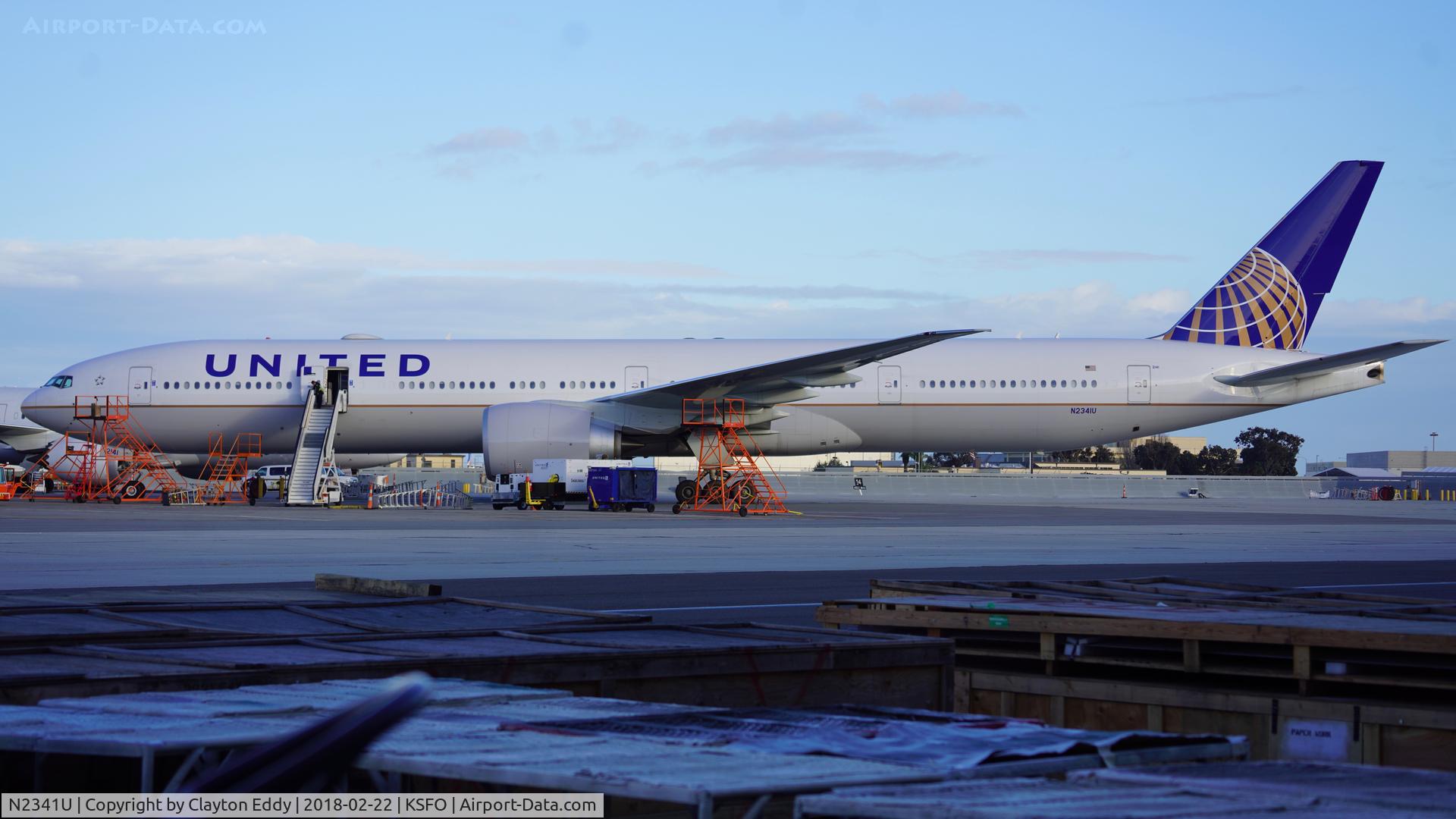 N2341U, 2017 Boeing 777-300/ER C/N 63721 / 1493, SFO 2018.