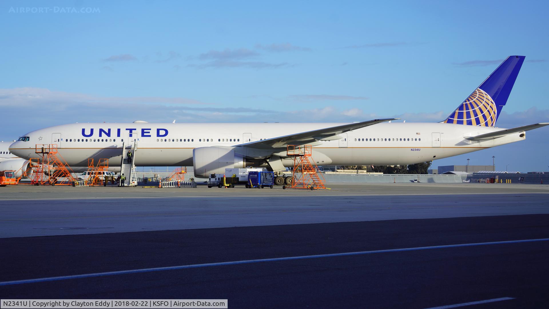 N2341U, 2017 Boeing 777-300/ER C/N 63721 / 1493, SFO 2018.