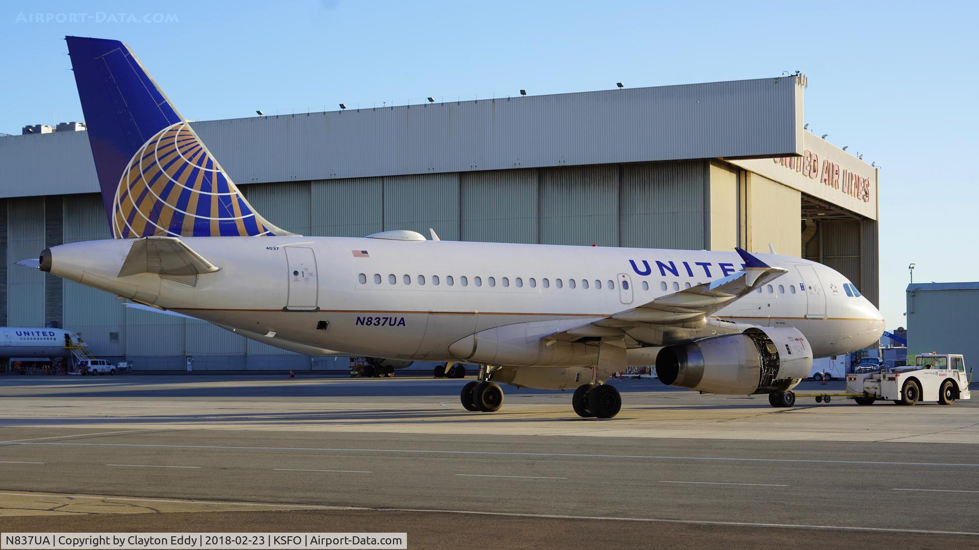 N837UA, 2001 Airbus A319-131 C/N 1474, SFO 2018.