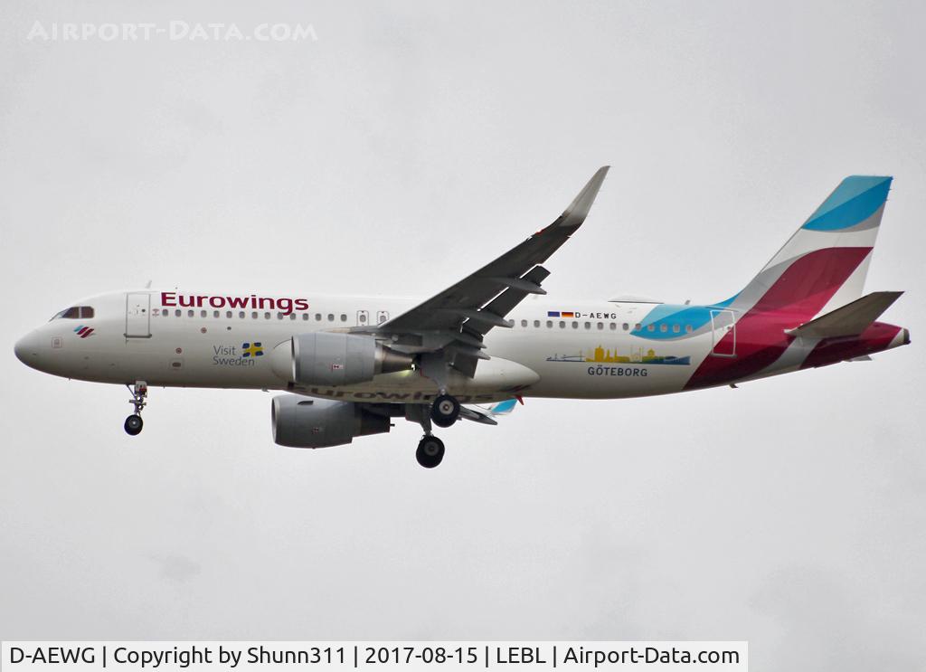 D-AEWG, 2016 Airbus A320-214 C/N 7121, Landing rwy 07L with 'Visit Sweden / Göteborg