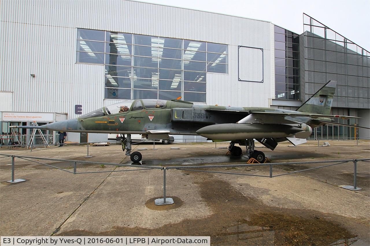 E3, Sepecat Jaguar E C/N E3, Sepecat Jaguar E, Air & Space Museum Paris-Le Bourget Airport (LFPB-LBG)