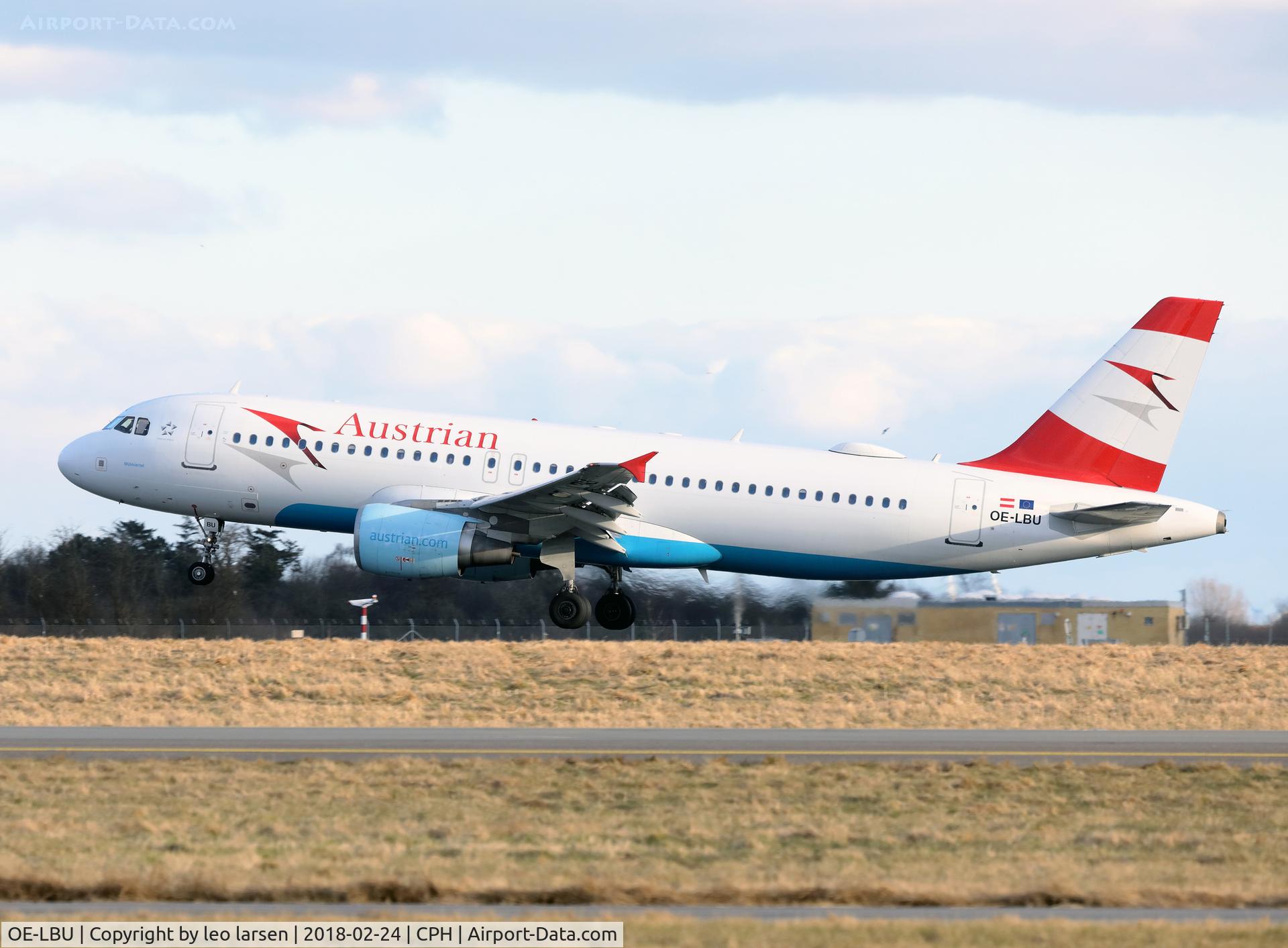 OE-LBU, 2001 Airbus A320-214 C/N 1478, Copenhagen 24.2.2018 L/D R-04L