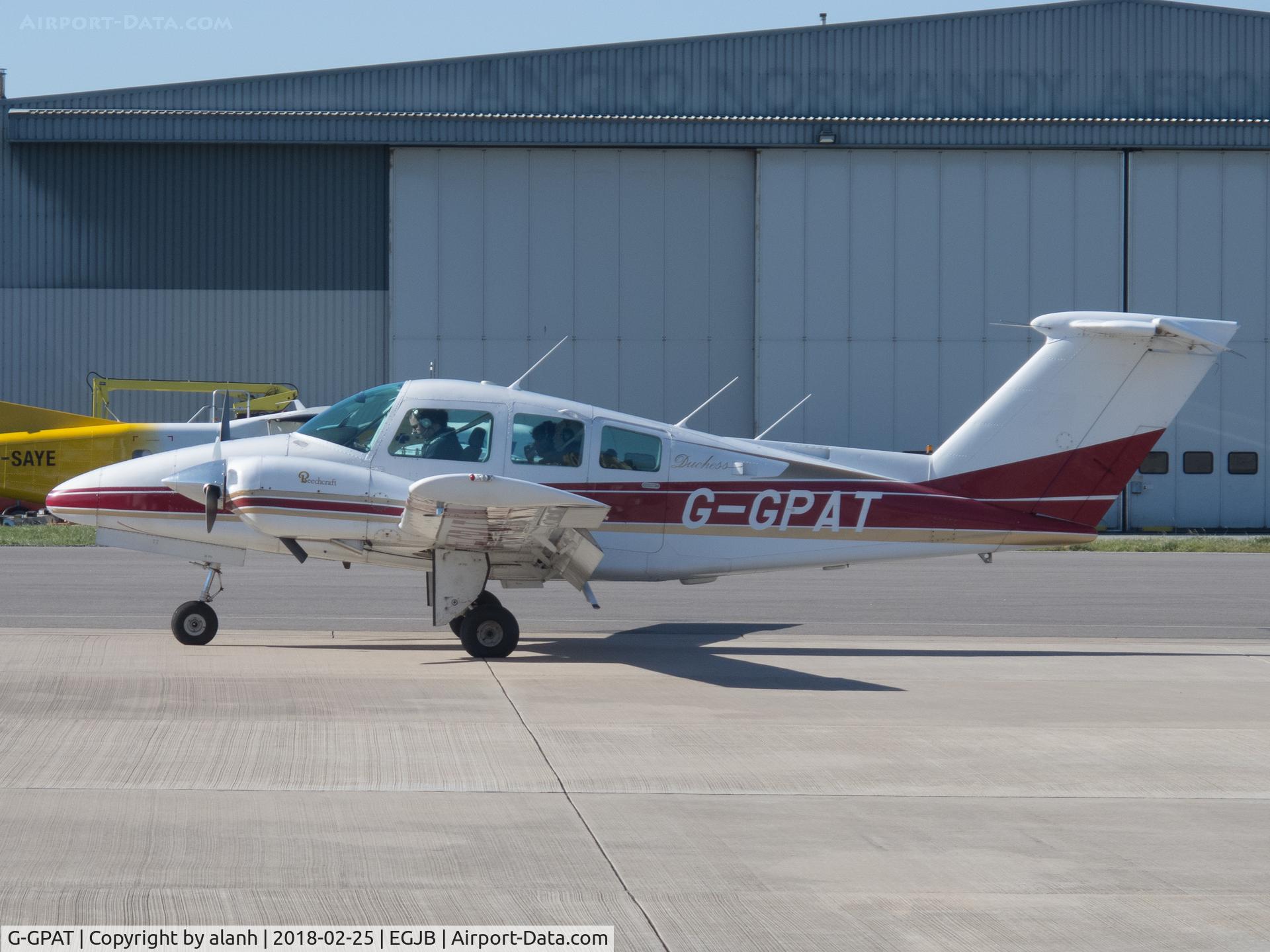 G-GPAT, 1981 Beechcraft 76 Duchess C/N ME-398, On Guernsey's west parking
