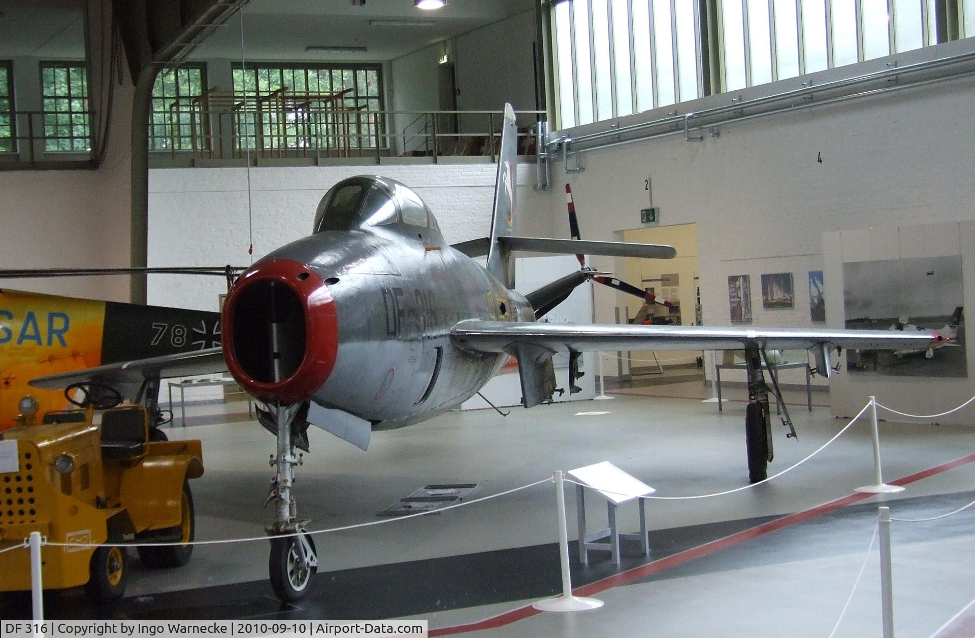 DF 316, 1954 Republic F-84F-76-RE Thunderstreak C/N Not found (53-7058/DF 316), Republic F-84F Thunderstreak at the Luftwaffenmuseum, Berlin-Gatow