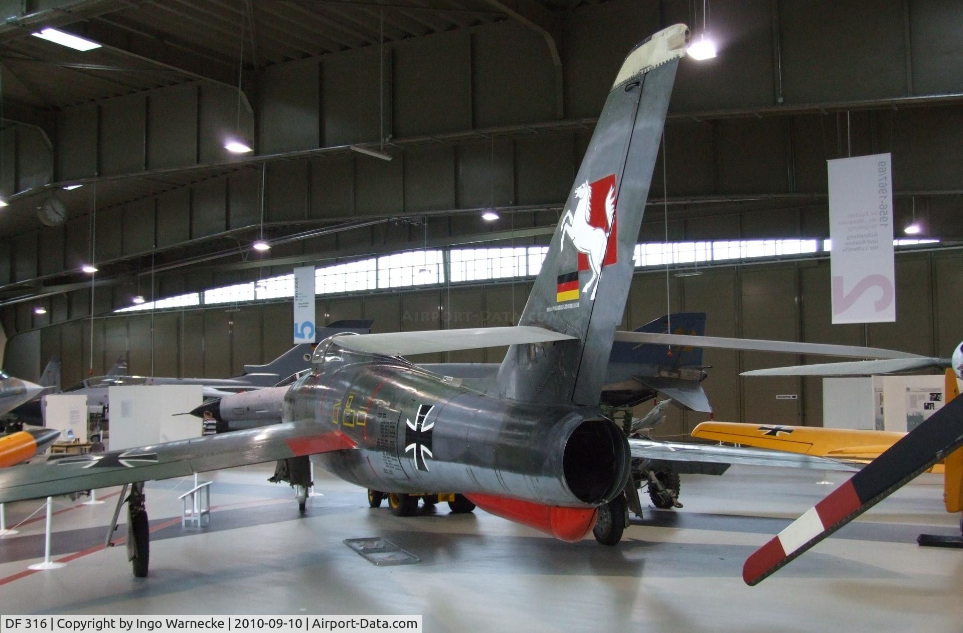 DF 316, 1954 Republic F-84F-76-RE Thunderstreak C/N Not found (53-7058/DF 316), Republic F-84F Thunderstreak at the Luftwaffenmuseum, Berlin-Gatow