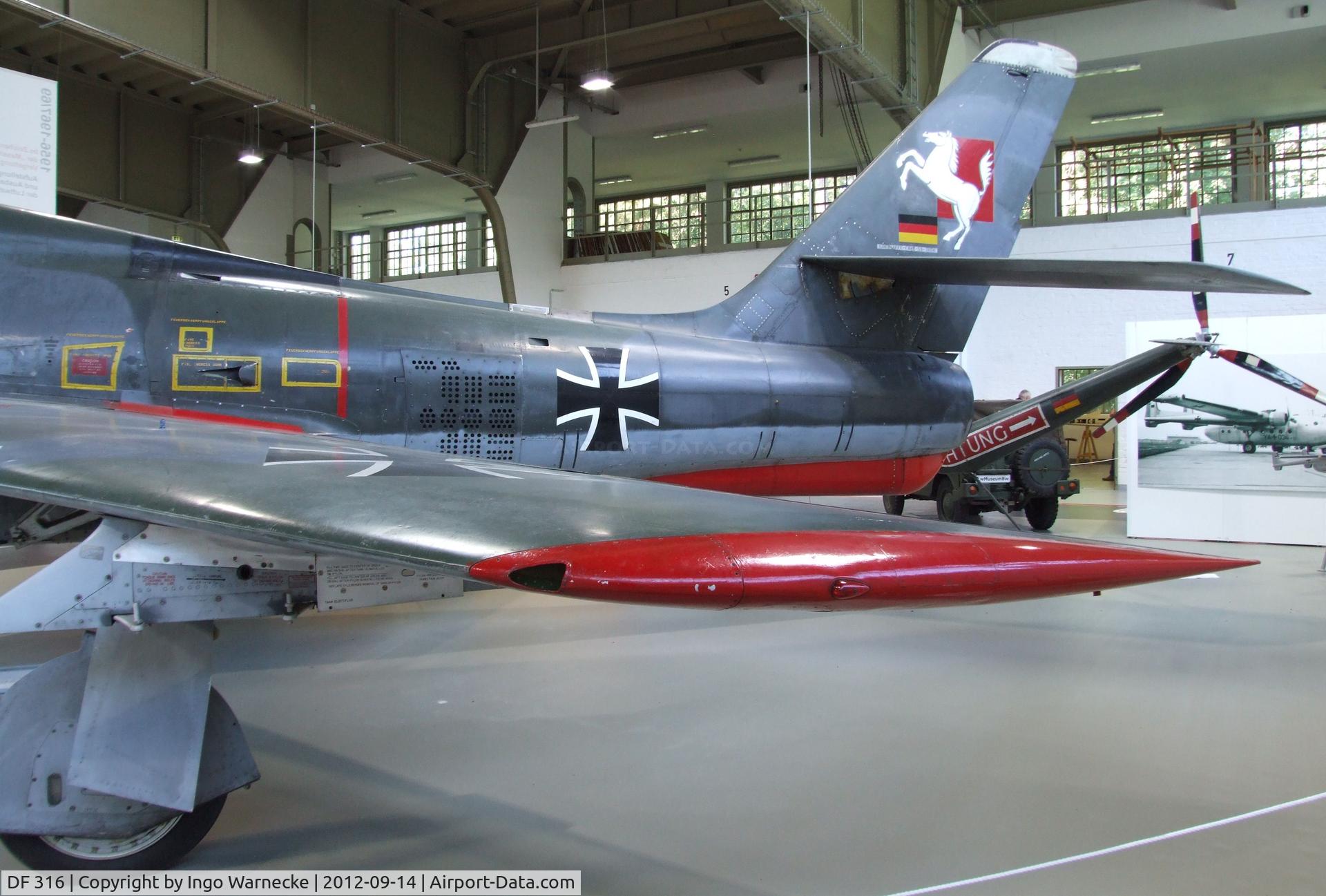 DF 316, 1954 Republic F-84F-76-RE Thunderstreak C/N Not found (53-7058/DF 316), Republic F-84F Thunderstreak at the Luftwaffenmuseum, Berlin-Gatow