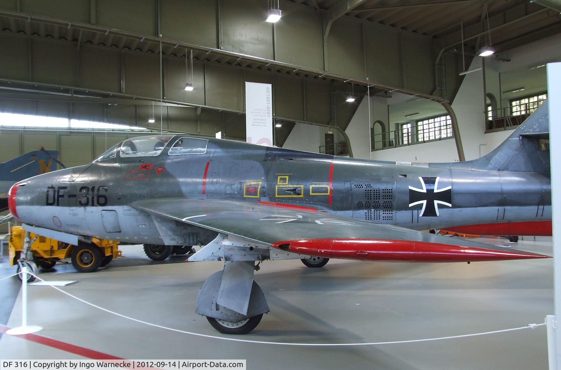 DF 316, 1954 Republic F-84F-76-RE Thunderstreak C/N Not found (53-7058/DF 316), Republic F-84F Thunderstreak at the Luftwaffenmuseum, Berlin-Gatow