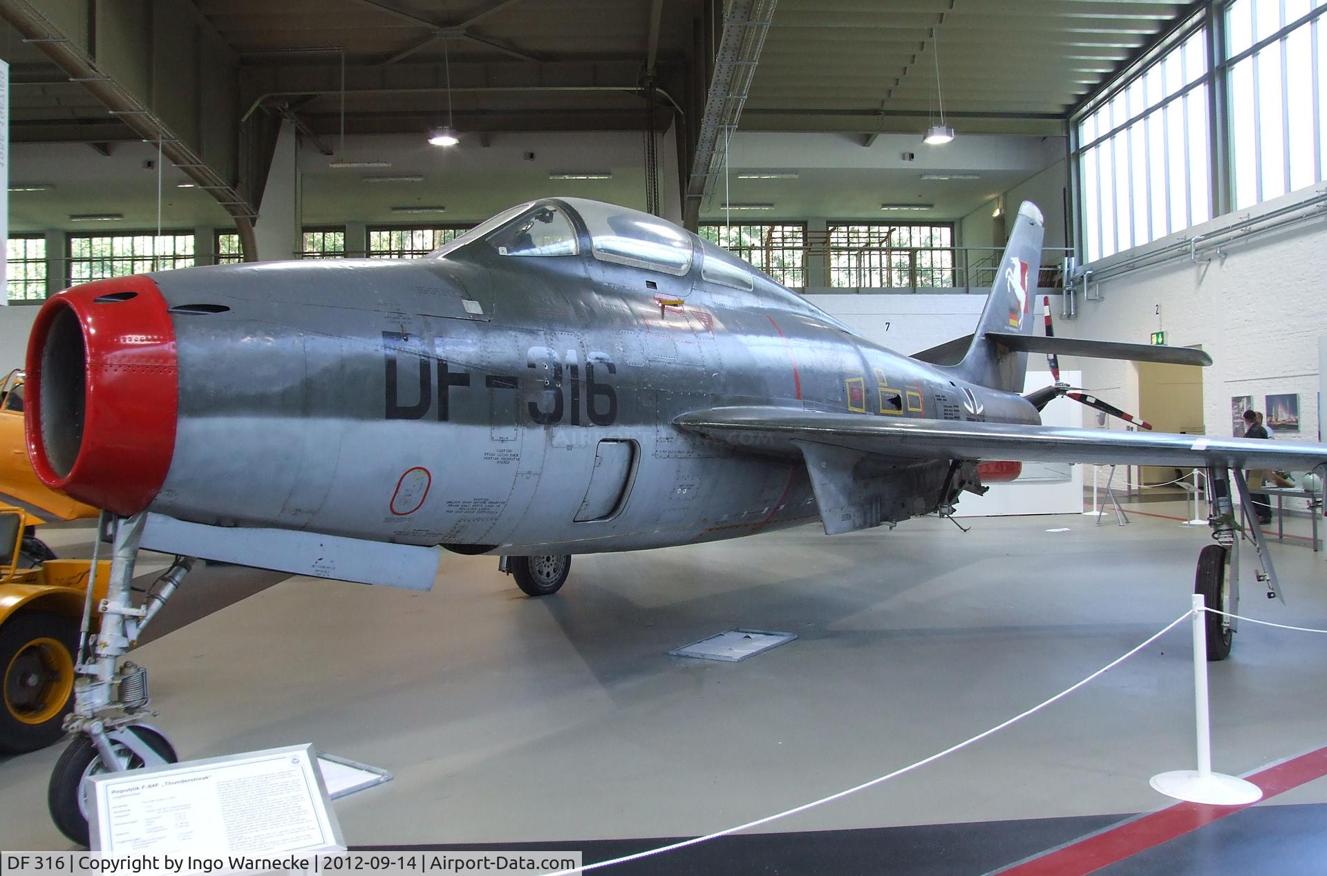 DF 316, 1954 Republic F-84F-76-RE Thunderstreak C/N Not found (53-7058/DF 316), Republic F-84F Thunderstreak at the Luftwaffenmuseum, Berlin-Gatow