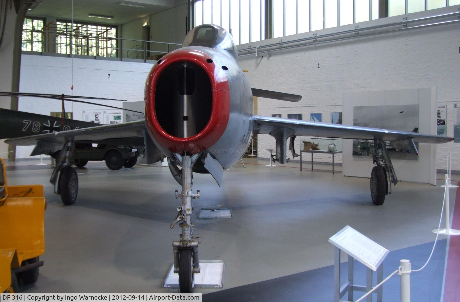 DF 316, 1954 Republic F-84F-76-RE Thunderstreak C/N Not found (53-7058/DF 316), Republic F-84F Thunderstreak at the Luftwaffenmuseum, Berlin-Gatow