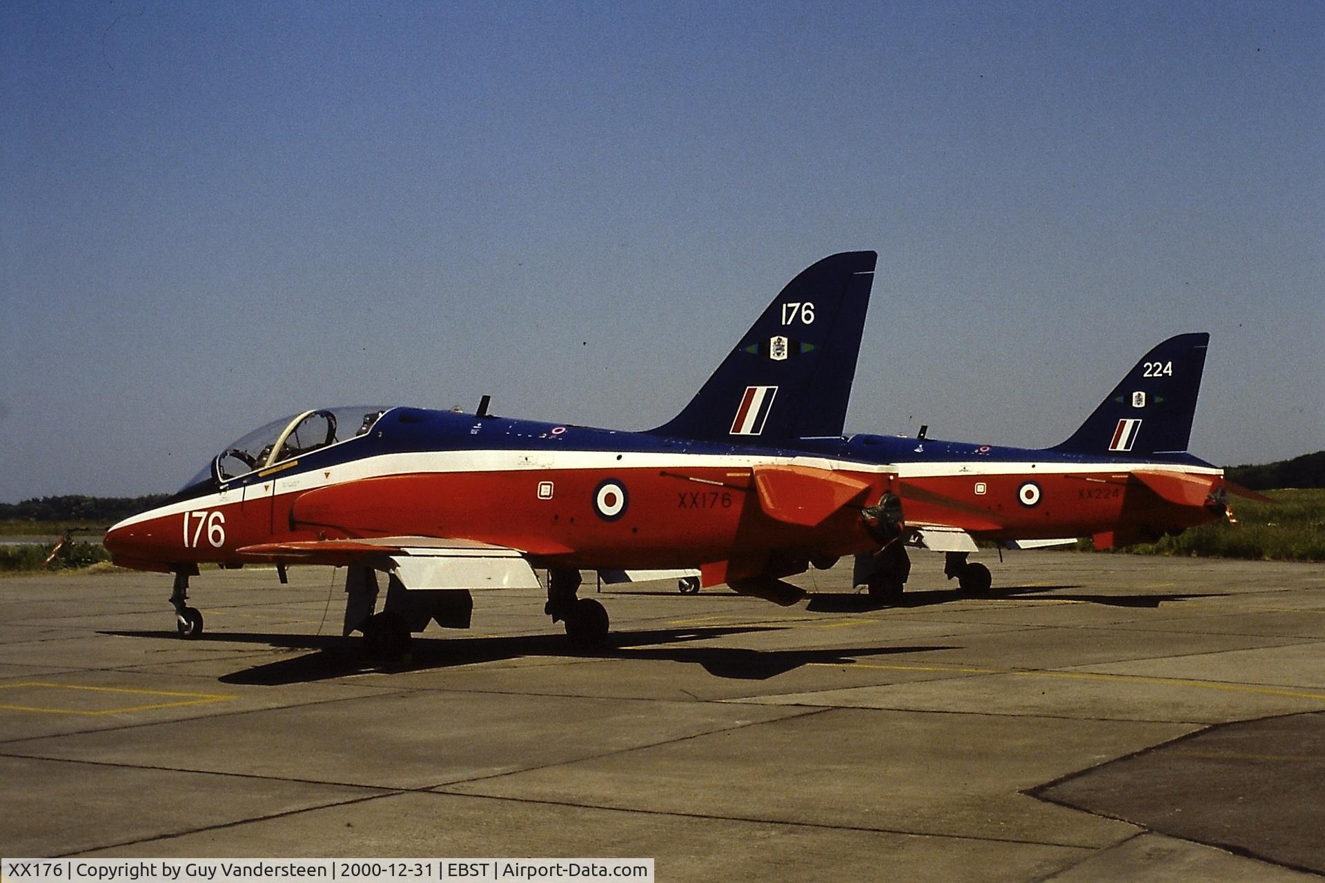 XX176, 1977 Hawker Siddeley Hawk T.1 C/N 023/312023, RAF Hawk T.1W XX176 at EBST eighties