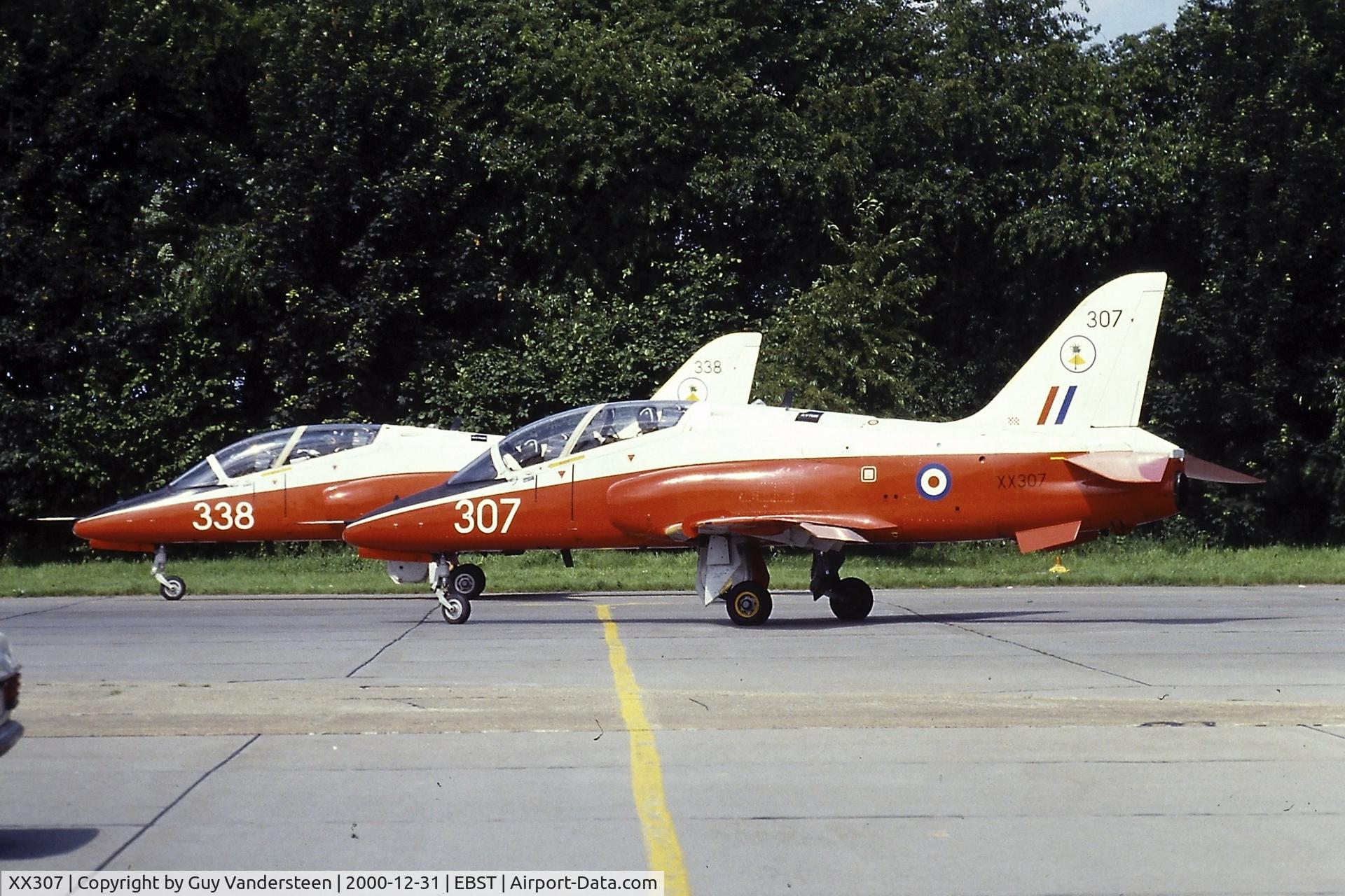 XX307, 1980 Hawker Siddeley Hawk T.1A C/N 141/312132, RAF Hawk T.1W XX307 at EBST eighties