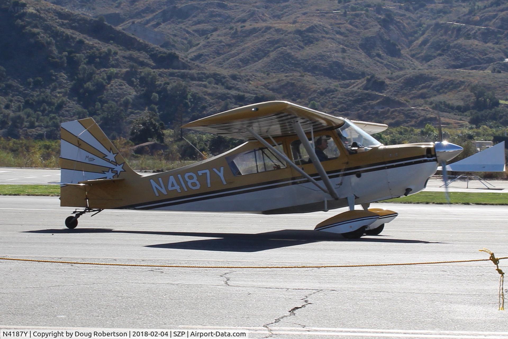 N4187Y, 1977 Bellanca 8KCAB Super Decathlon Decathlon C/N 289-77, 1977 Bellanca 8KCAB SUPER DECATHLON, Lycoming AEIO-360 180 Hp, full inverted systems, aerobatic, wing Micro Vortex generators by STC, taxi back