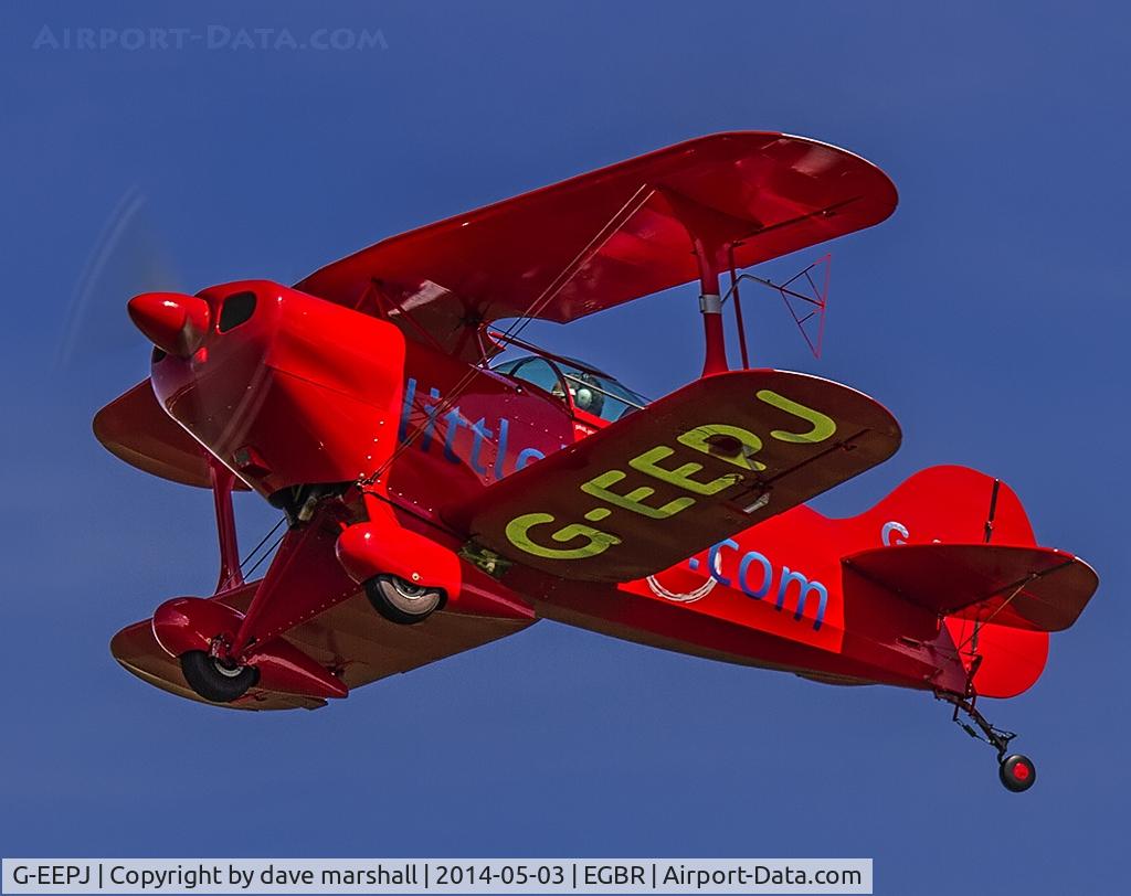 G-EEPJ, 1991 Pitts S-1S Special C/N PFA 009-11557, Off for some more aerobatics