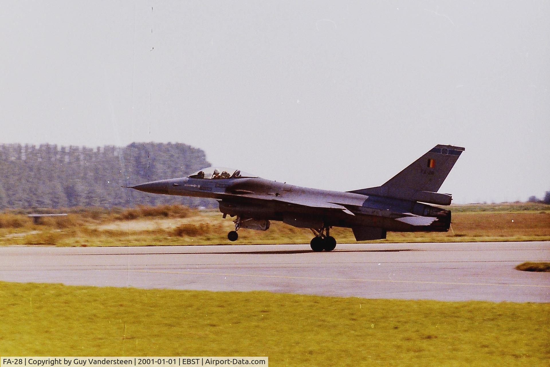 FA-28, SABCA F-16A Fighting Falcon C/N 6H-28, BAF 349 Sqn F-16A FA-28 at EBST eighties