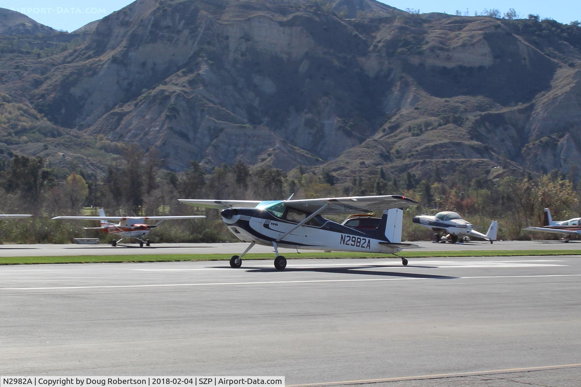 N2982A, 1953 Cessna 180 C/N 30182, 1953 Cessna 180, Continental O-470 225 Hp, first year of production, takeoff roll Rwy 04