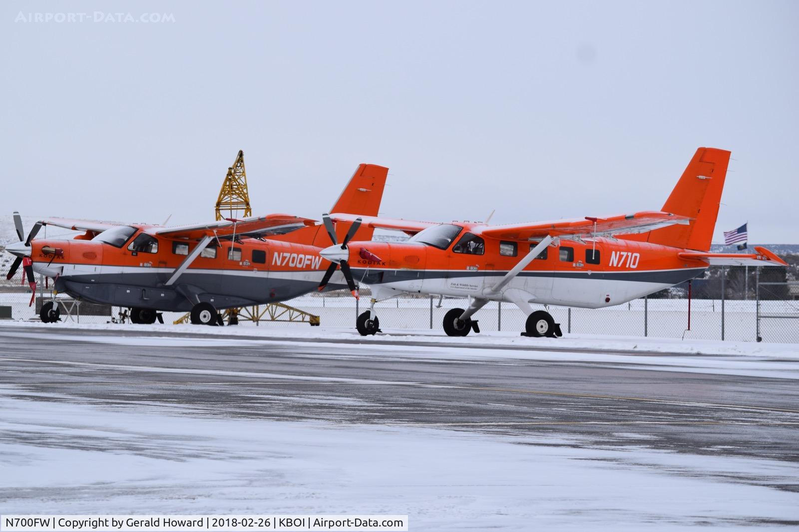N700FW, 2009 Quest Kodiak 100 C/N 100-0029, Parked along with N710 for maintenance. Dept. of Fish & Wildlife Service.