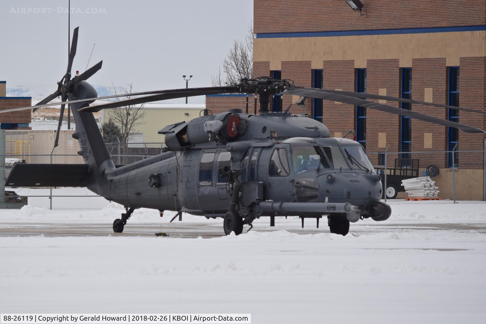 88-26119, 1988 Sikorsky HH-60G Pave Hawk C/N 70-1339, Parked on the Idaho ANG ramp.  CA ANG, 129th Rescue Wing, 129th RQS, Moffett Field, CA.