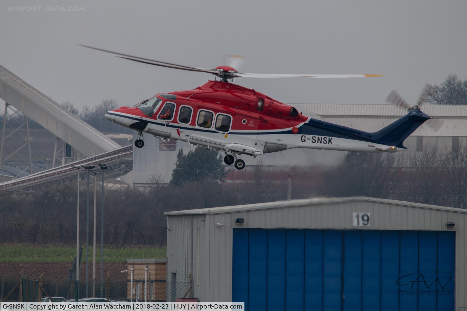 G-SNSK, 2013 AgustaWestland AW-139 C/N 41354, Recovering to Humberside Airport
