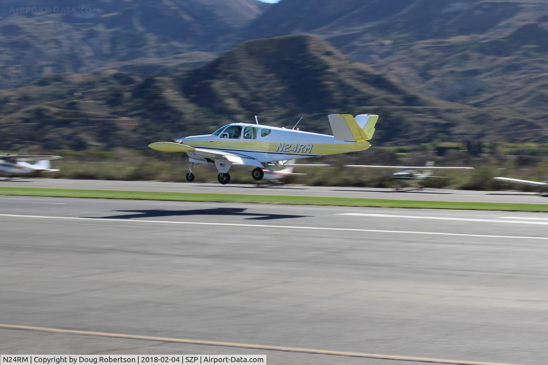 N24RM, 1959 Beech K35 Bonanza C/N D-5805, 1959 Beech K35 BONANZA, Continental IO-470-C 250 Hp, landing Rwy 04