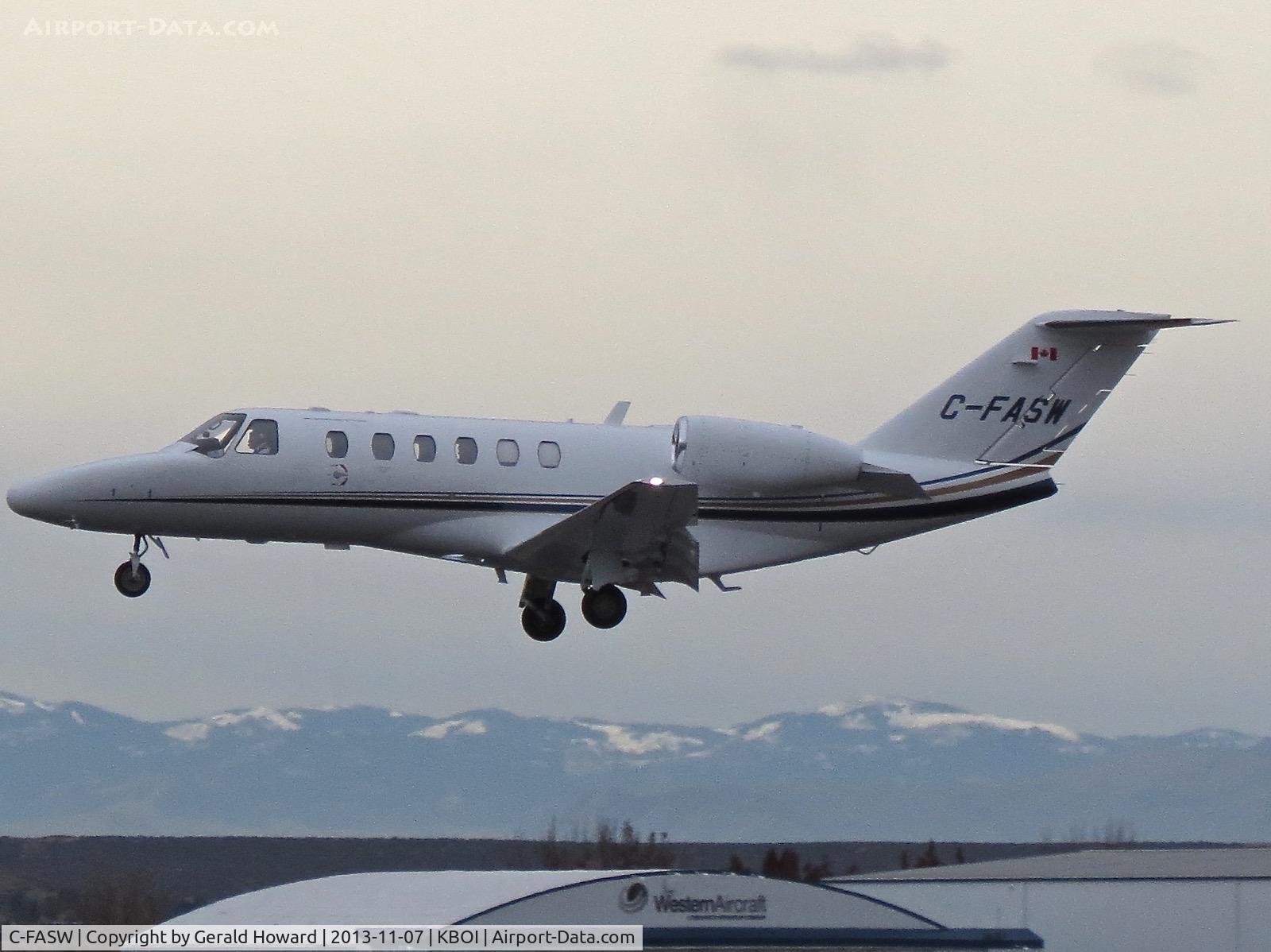 C-FASW, 2012 Cessna 525A Citation C/N 525A-0503, Landing RWY 10L.