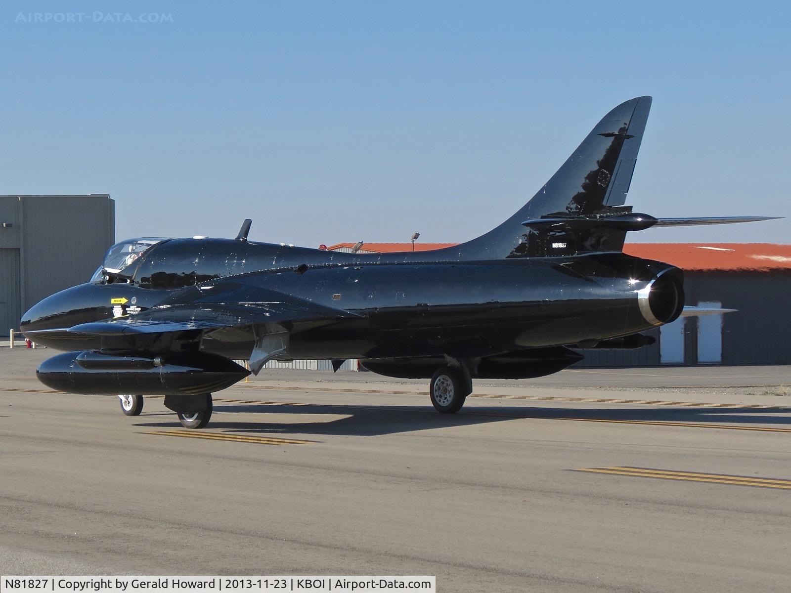 N81827, Hawker Hunter T75A C/N 41H-670829 see comment, Taxiing to the hanger.