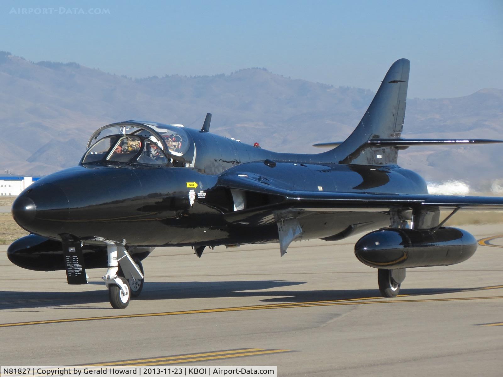N81827, Hawker Hunter T75A C/N 41H-670829 see comment, Taxing to the hanger.