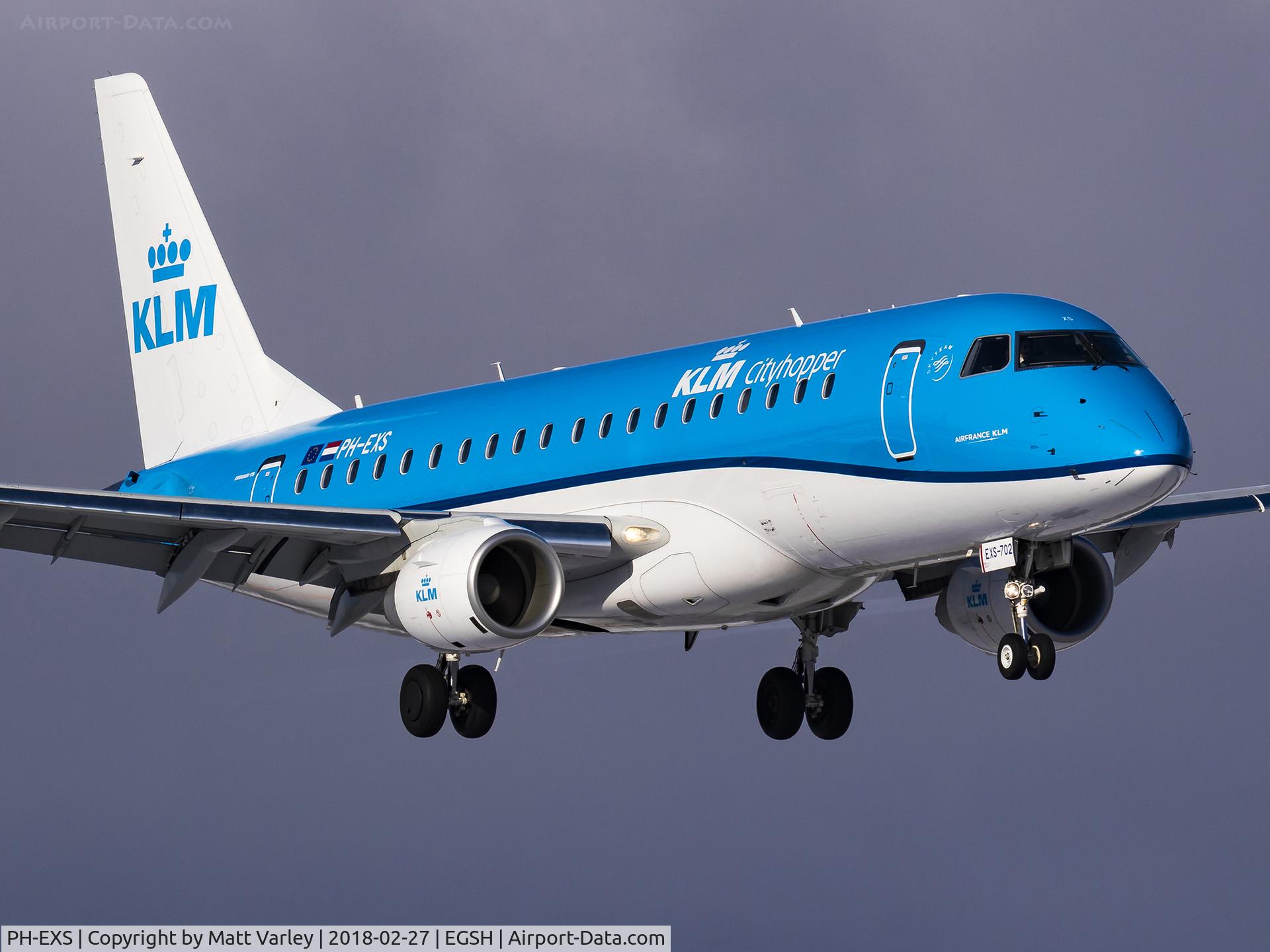 PH-EXS, 2017 Embraer 175STD (ERJ-170-200STD) C/N 17000702, Landing @ Norwich
