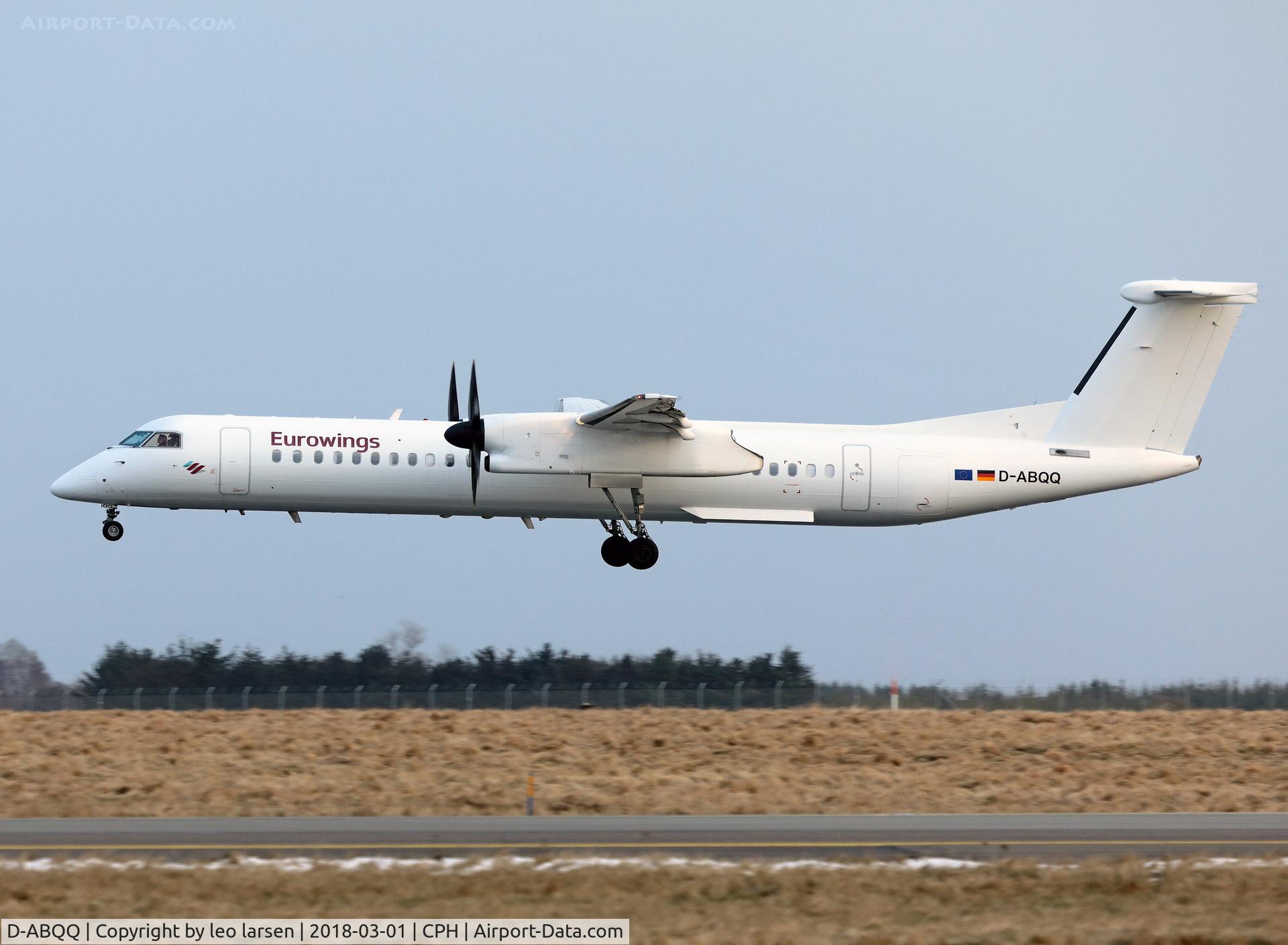 D-ABQQ, 2008 De Havilland Canada DHC-8-402Q Dash 8 Dash 8 C/N 4198, Copenhagen 1.3.2018 L/D R-04L