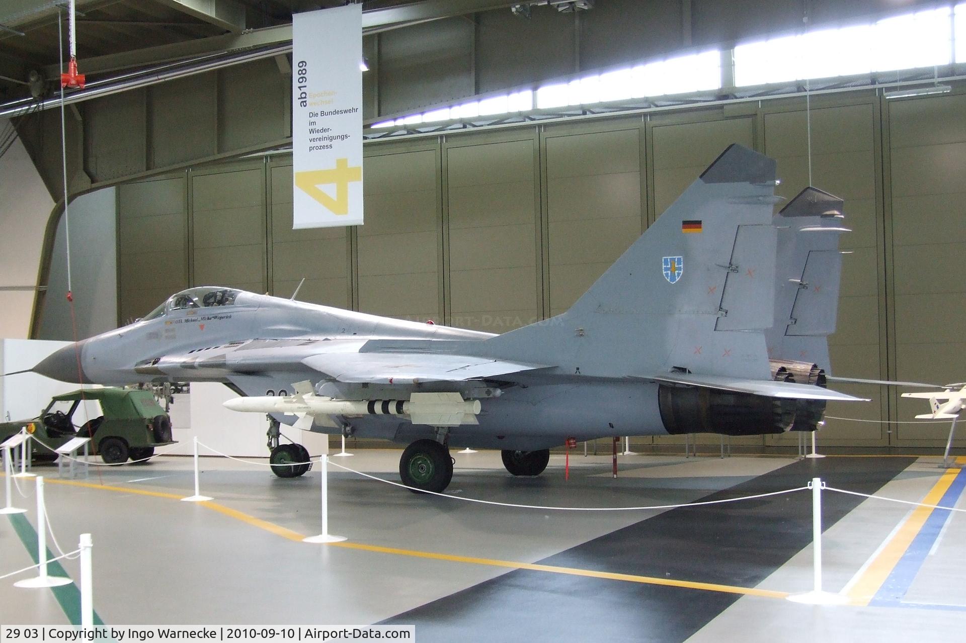 29 03, 1988 Mikoyan-Gurevich MiG-29G C/N 2960525110, Mikoyan i Gurevich MiG-29G FULCRUM-A at the Luftwaffenmuseum, Berlin-Gatow