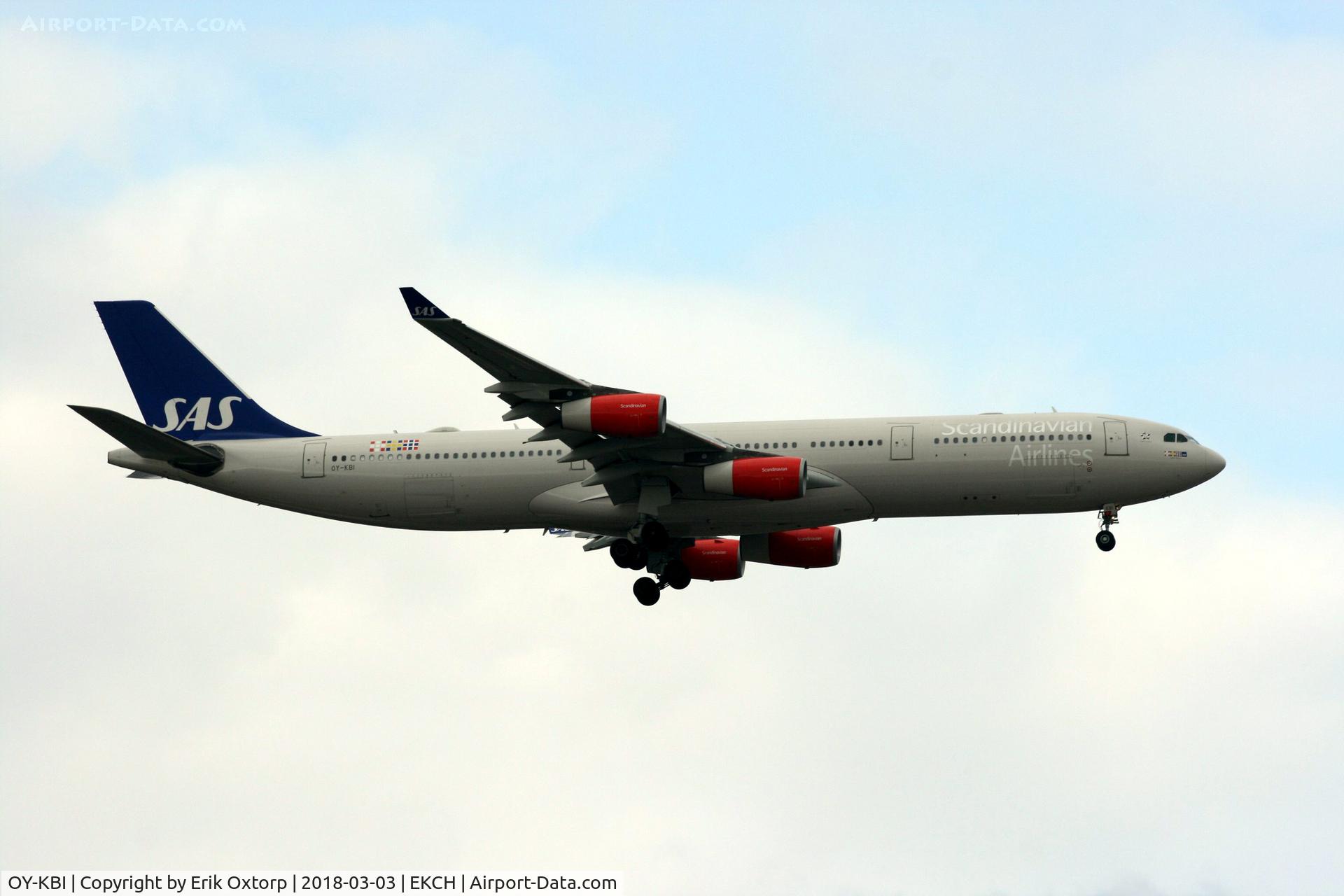 OY-KBI, 2001 Airbus A340-313X C/N 430, OY-KBI landing rw 04L