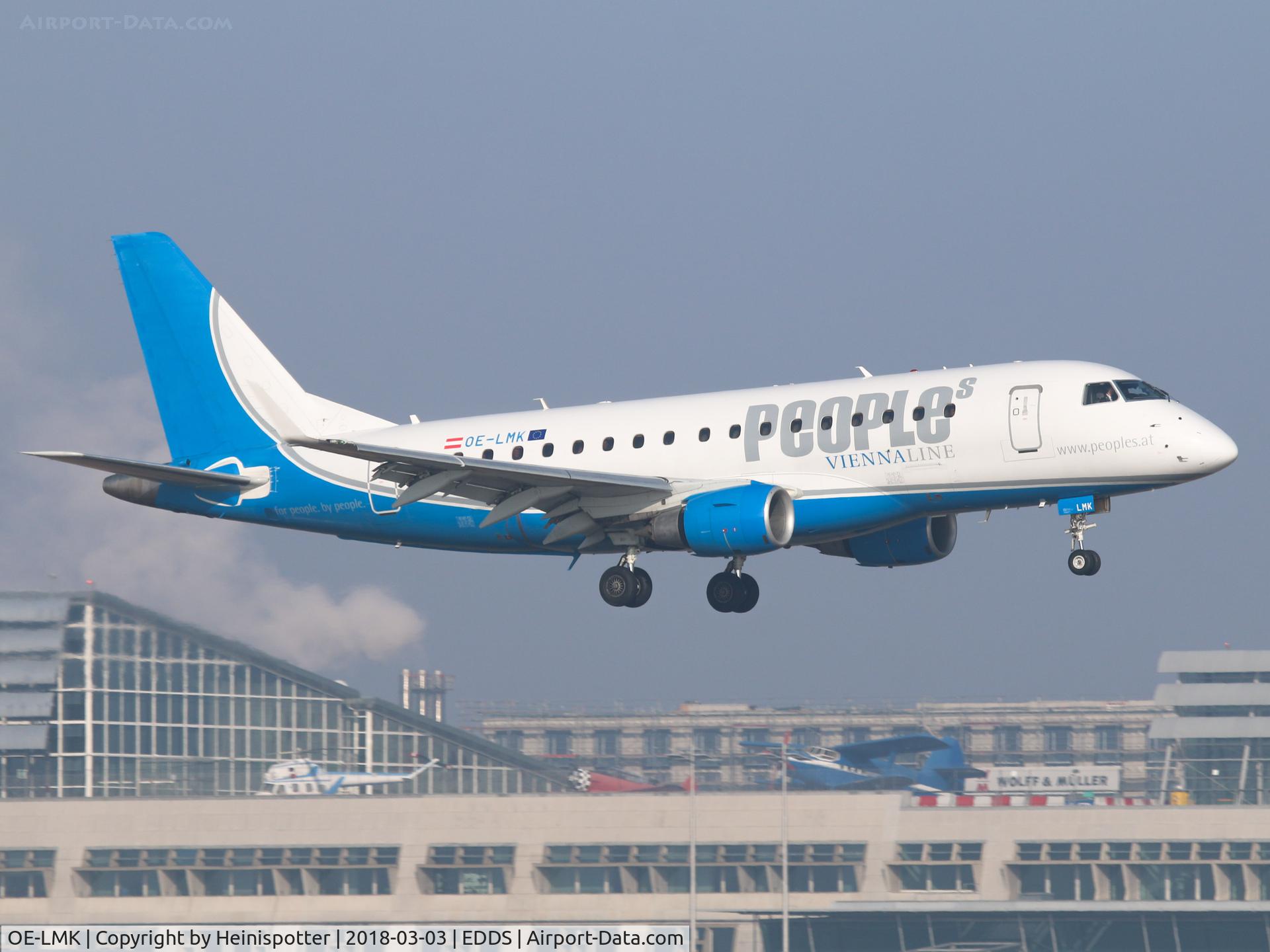 OE-LMK, 2006 Embraer 170LR (ERJ-170-100LR) C/N 17000150, OE-LMK at Stuttgart Airport.