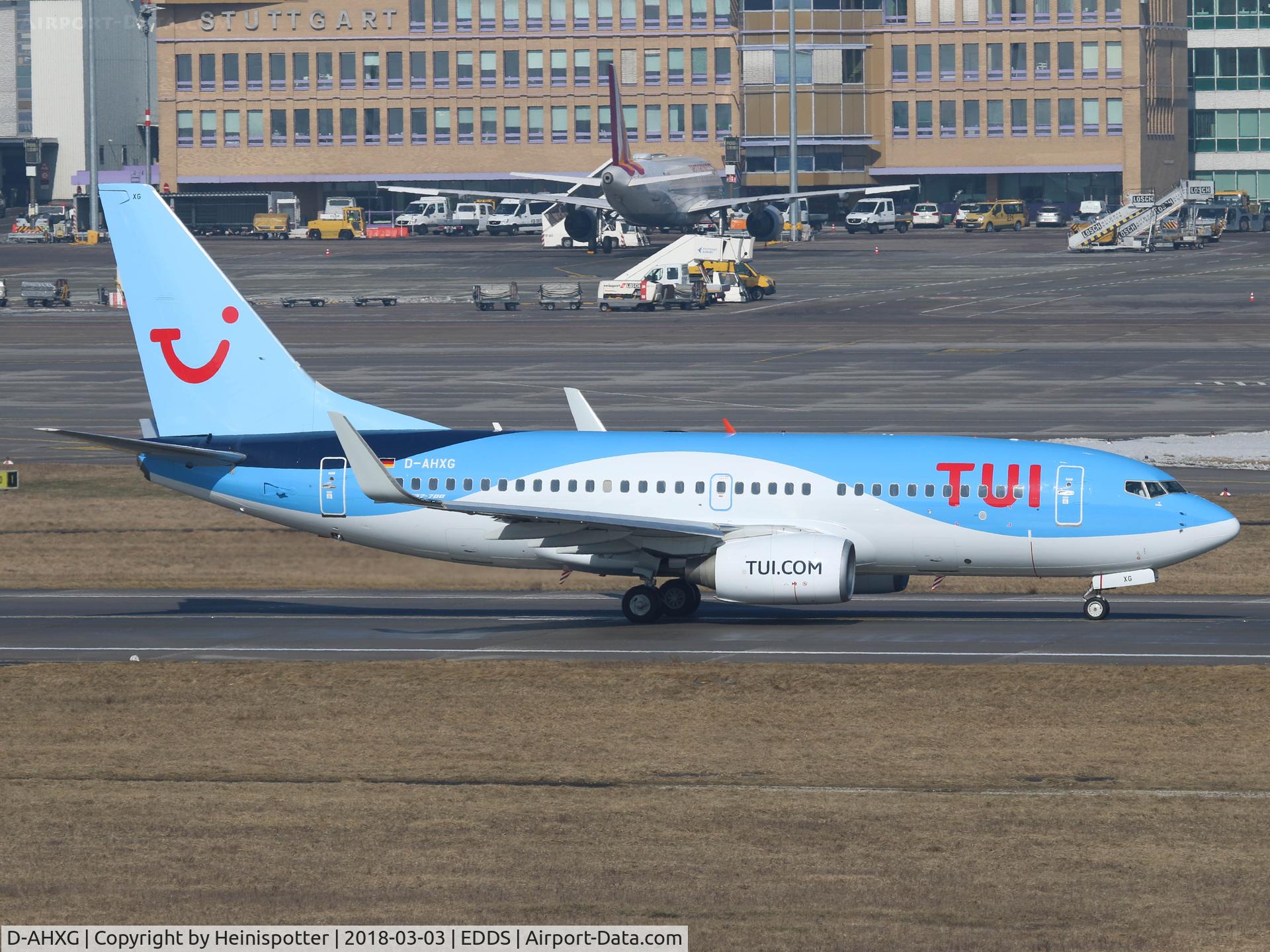 D-AHXG, 2008 Boeing 737-7K5 C/N 35140, D-AHXG at Stuttgart Airport.
