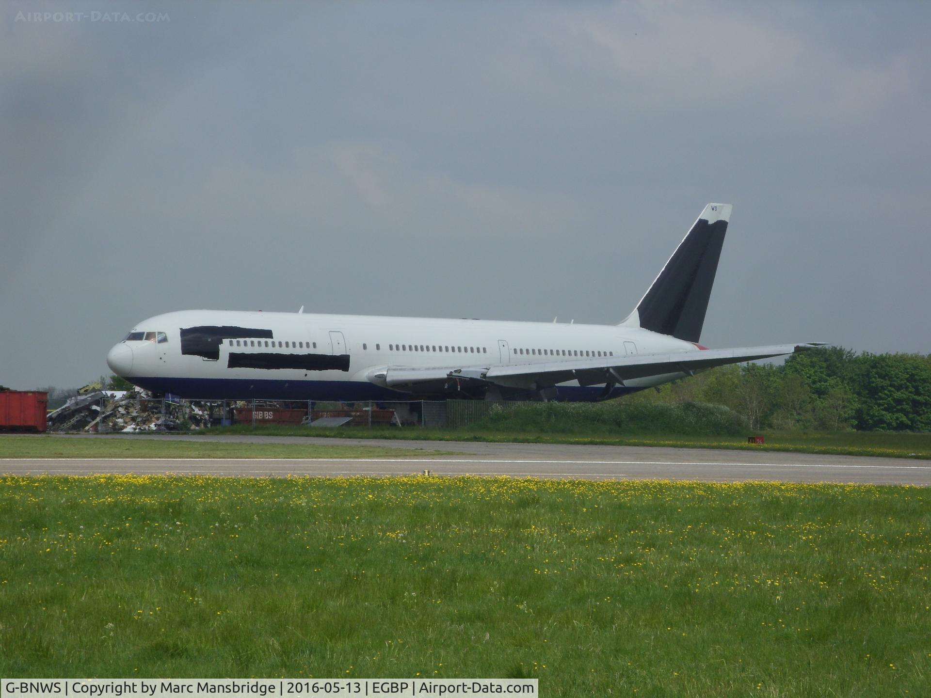 G-BNWS, 1992 Boeing 767-336 C/N 25826, ex British airways stored ready to be scrapped at Cotswold Airport (kemble) EGBP