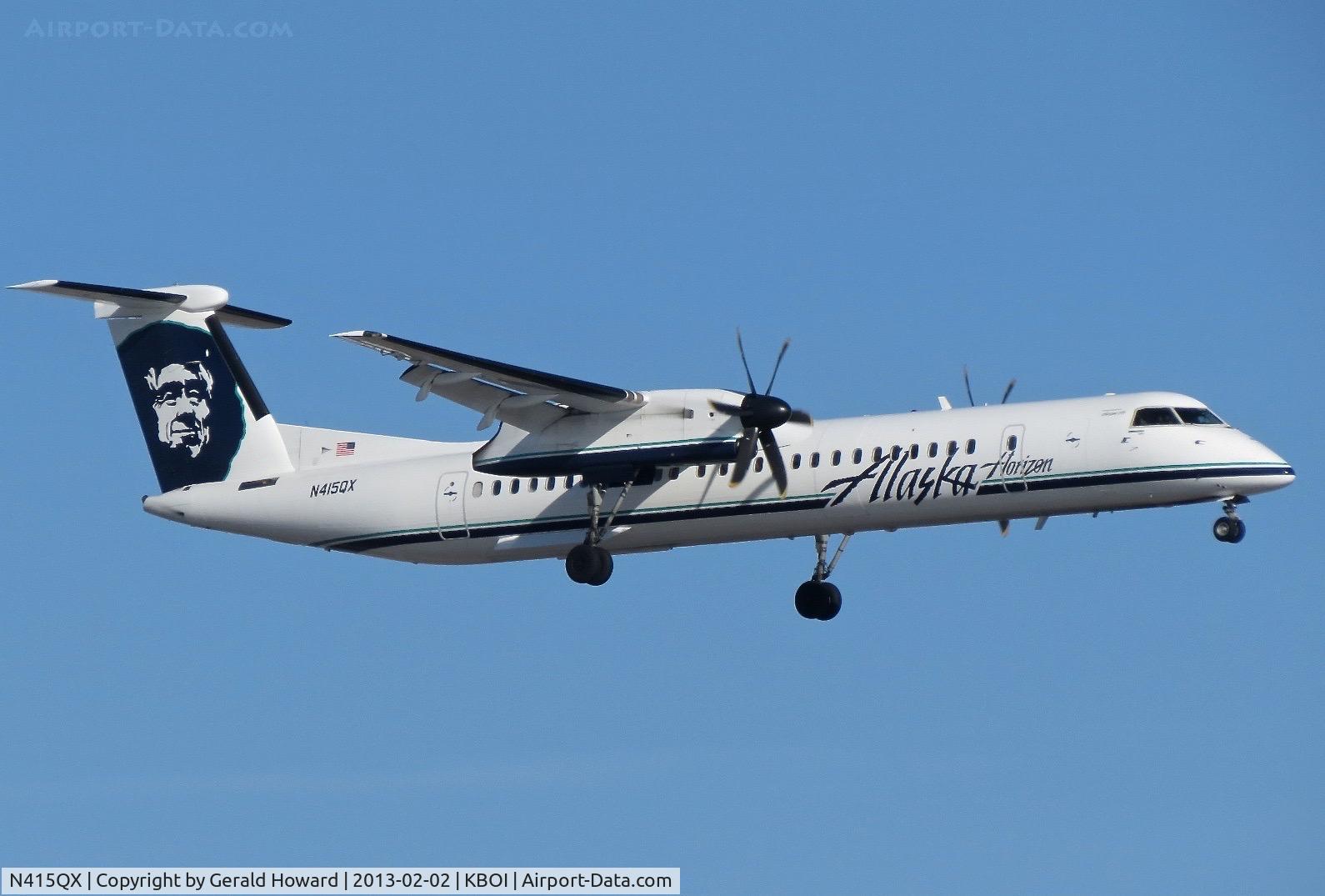 N415QX, 2003 De Havilland Canada DHC-8-402 Dash 8 C/N 4081, Landing RWY 10L.