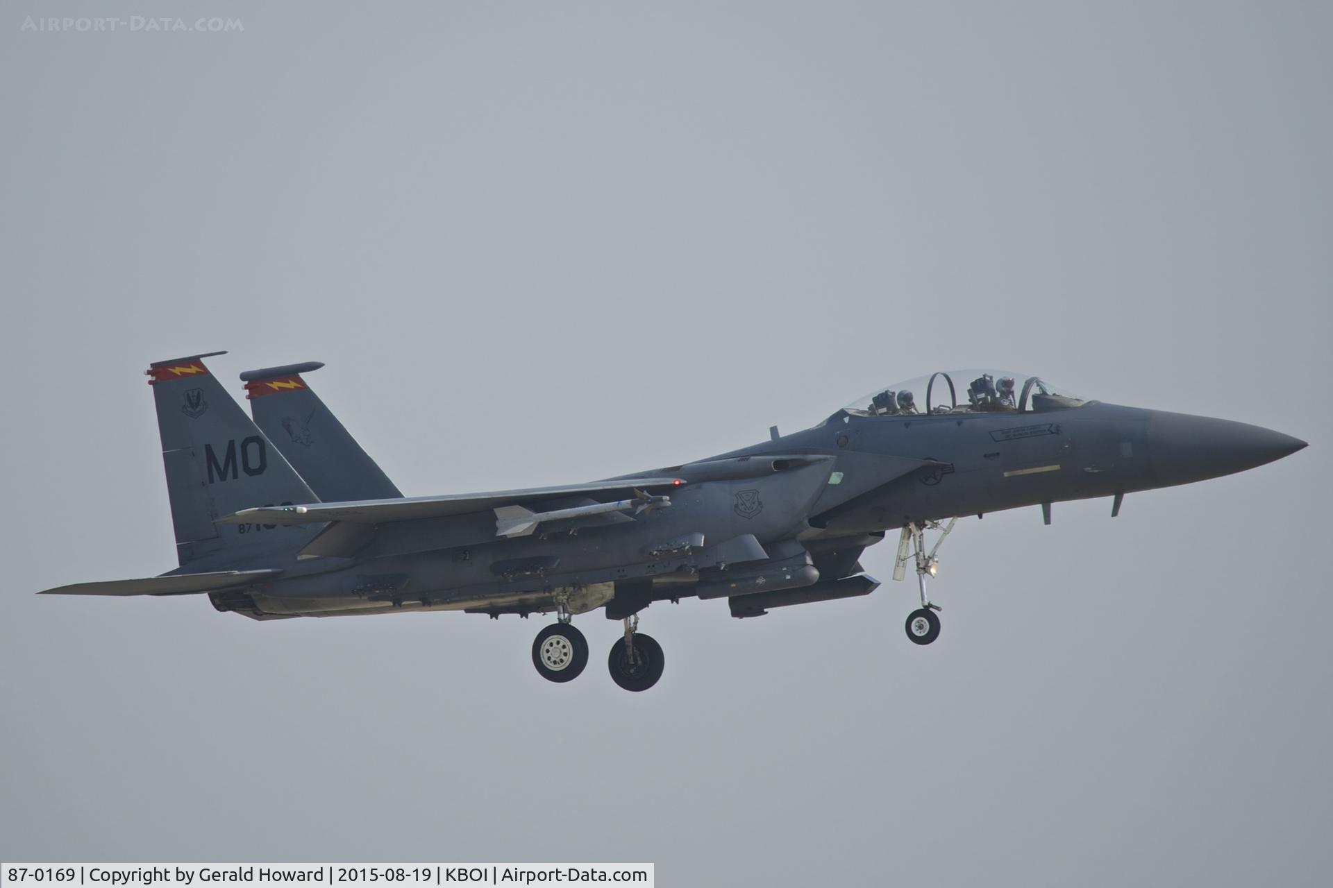 87-0169, 1987 McDonnell Douglas F-15E Strike Eagle C/N 1034/E009, Landing RWY 10R. 389th Fighter Sq. 