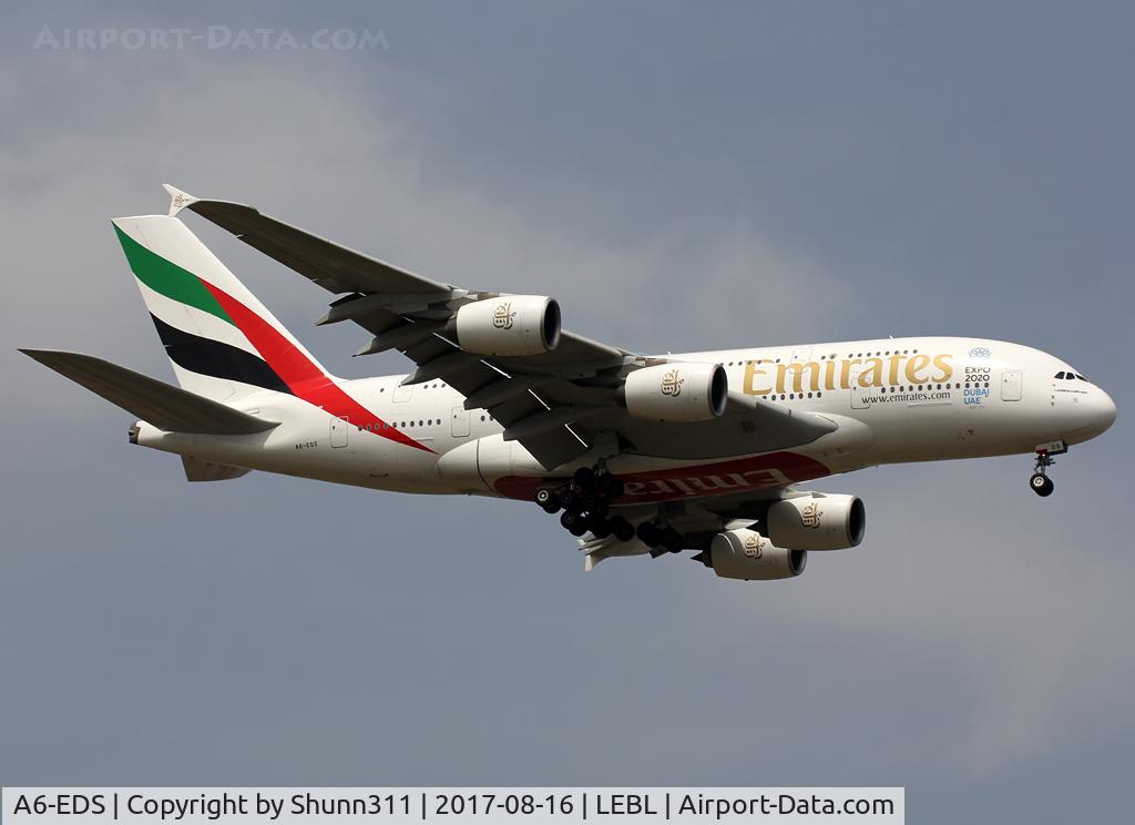 A6-EDS, 2011 Airbus A380-861 C/N 086, Landing rwy 07L
