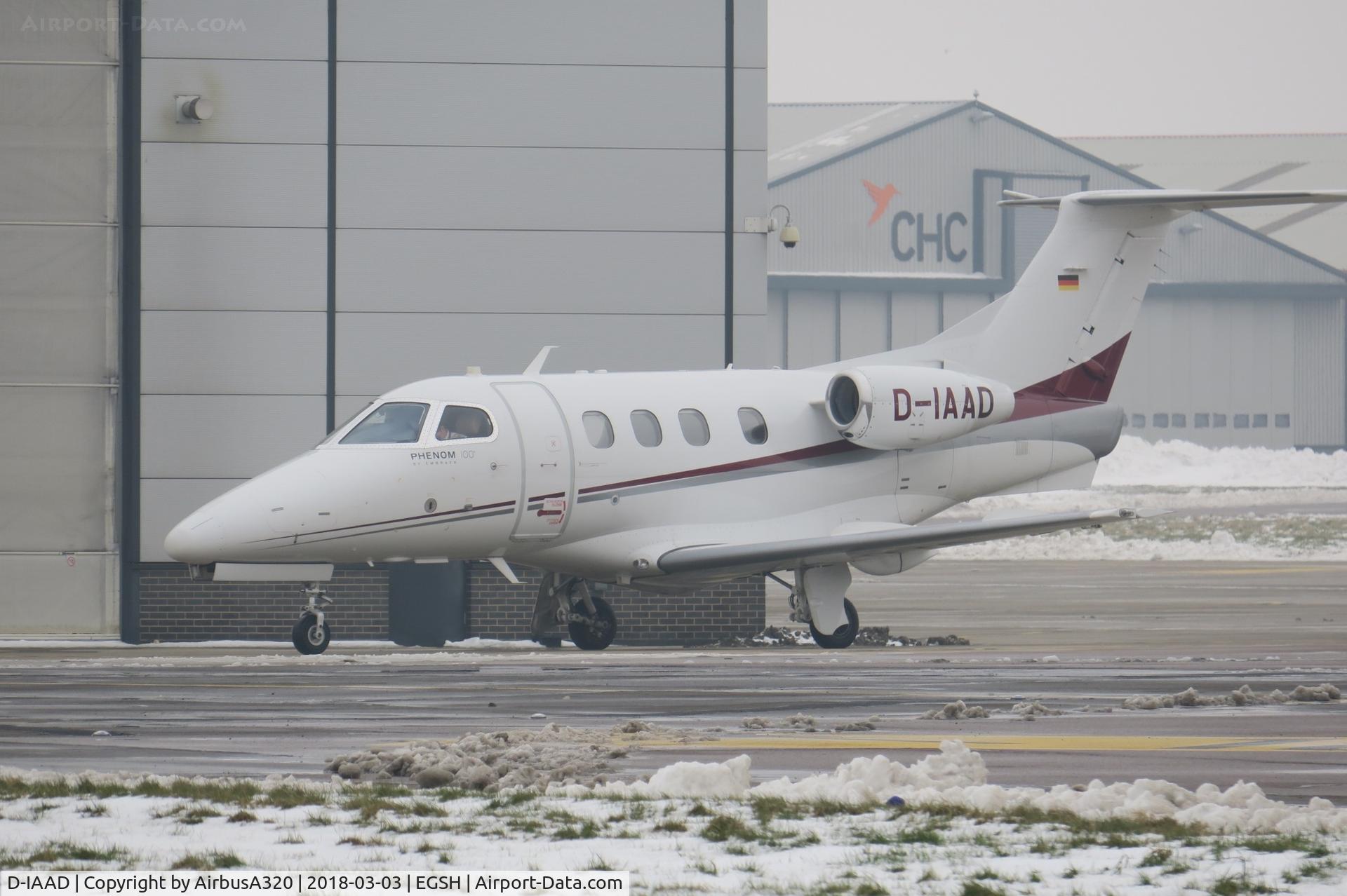 D-IAAD, 2010 Embraer EMB-500 Phenom 100 C/N 50000215, Parked on a snowy Saxon ramp