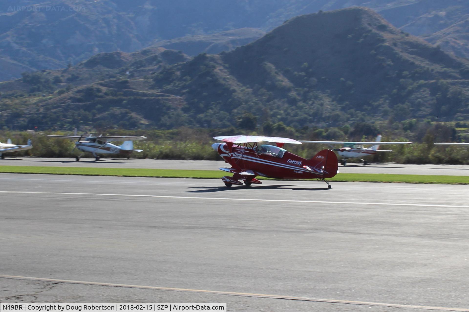 N49BR, Pitts S-2A Special C/N 2212, 1983 Aerotek PITTS S-2A SPECIAL, Lycoming AEIO-360 180 Hp, takeoff roll Rwy 02