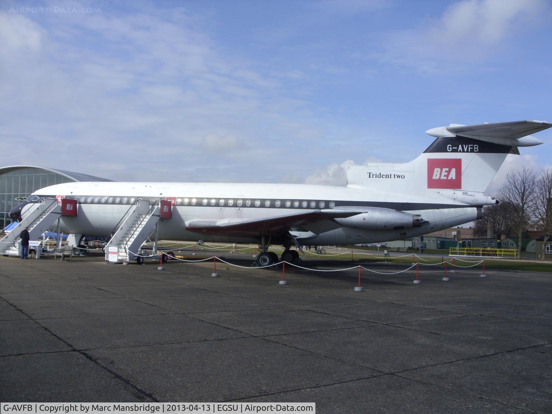 G-AVFB, 1967 Hawker Siddeley HS-121 Trident 2E C/N 2141, At the IWM (Imperial War Museum) Duxford Aviation Museum EGSU