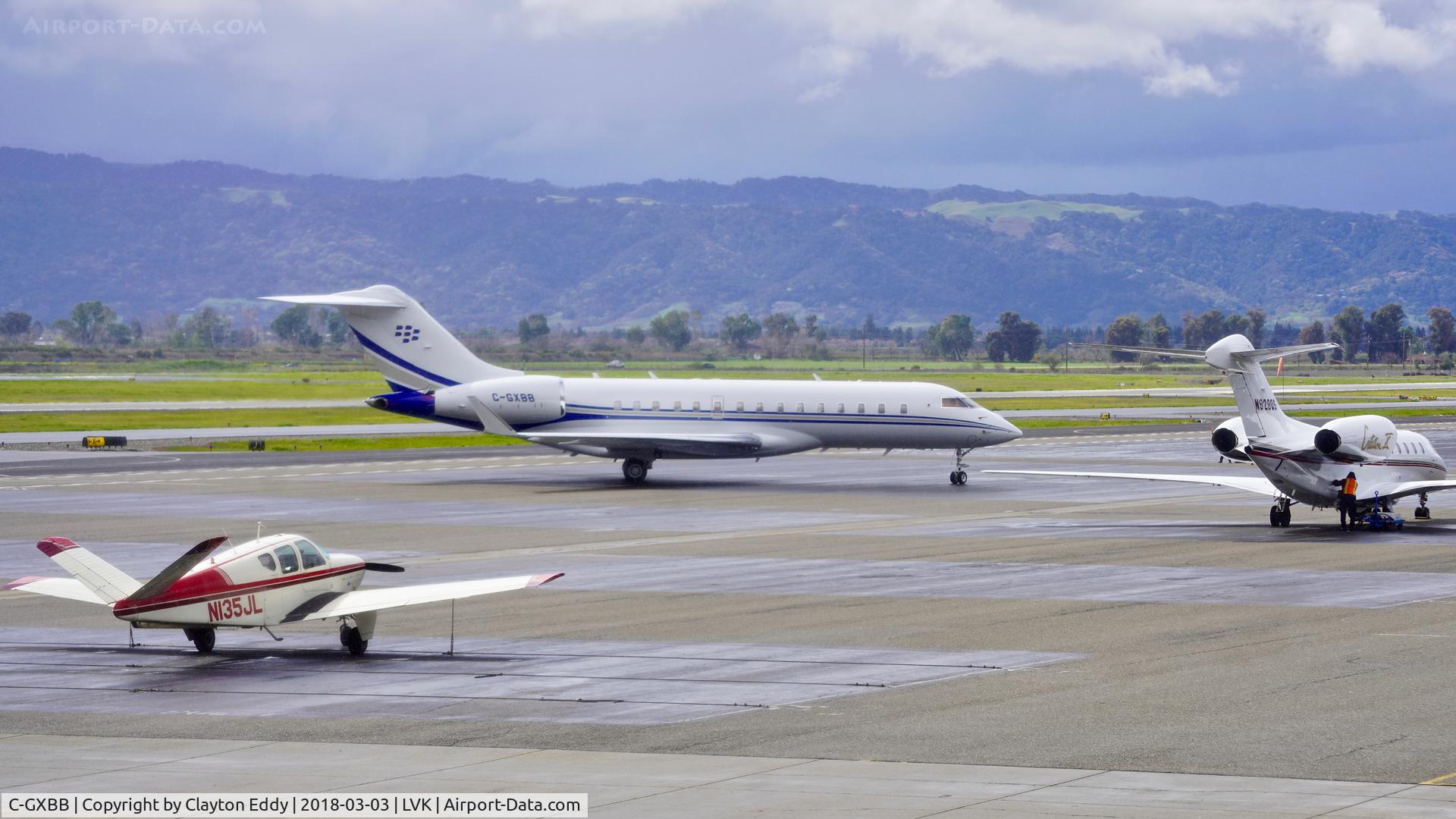 C-GXBB, 2007 Bombardier BD-700-1A11 Global 5000 C/N 9218, Livermore Airport California 2018.