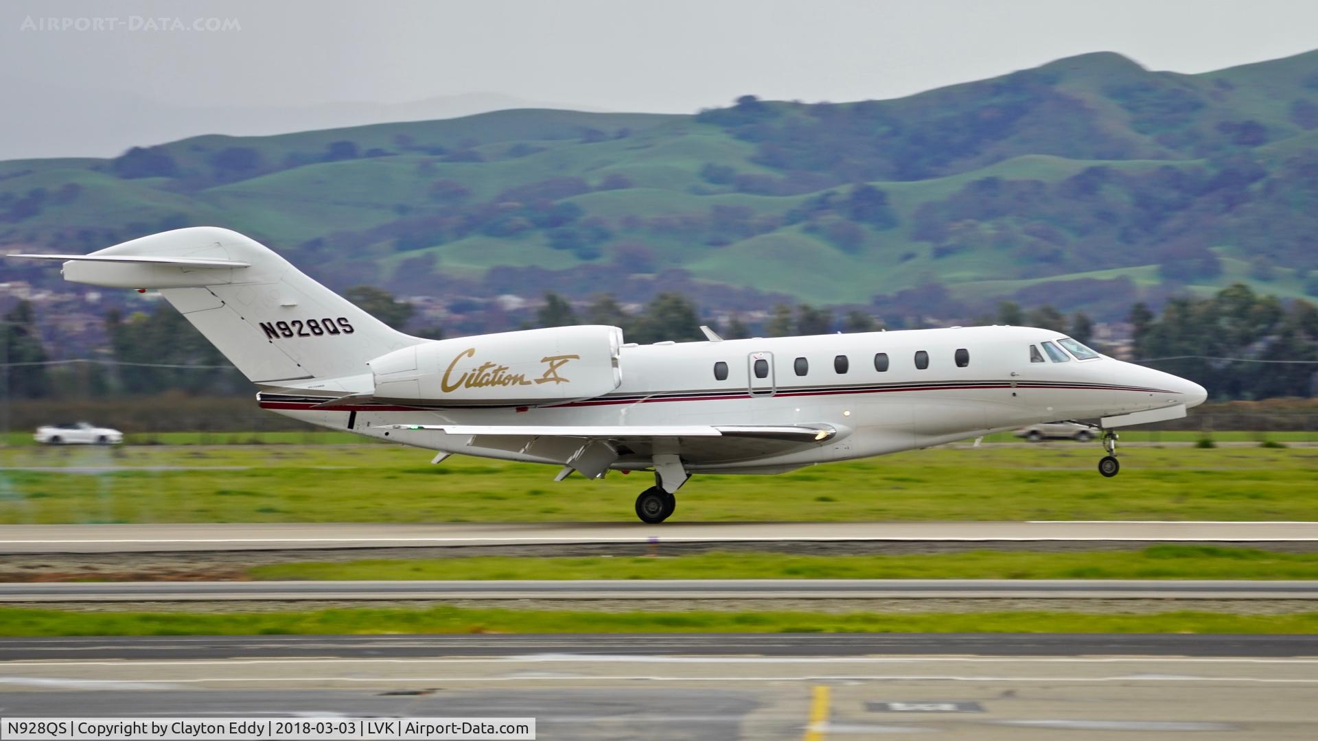 N928QS, 2008 Cessna 750 Citation X Citation X C/N 750-0288, Livermore Airport California 2018.