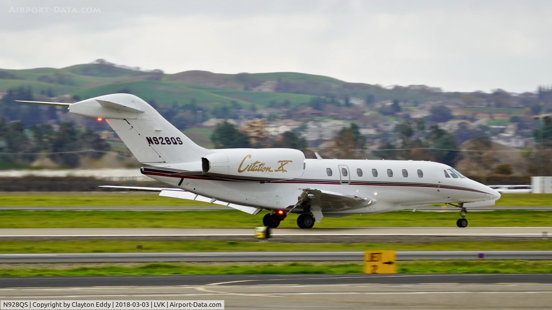 N928QS, 2008 Cessna 750 Citation X Citation X C/N 750-0288, Livermore Airport California 2018.