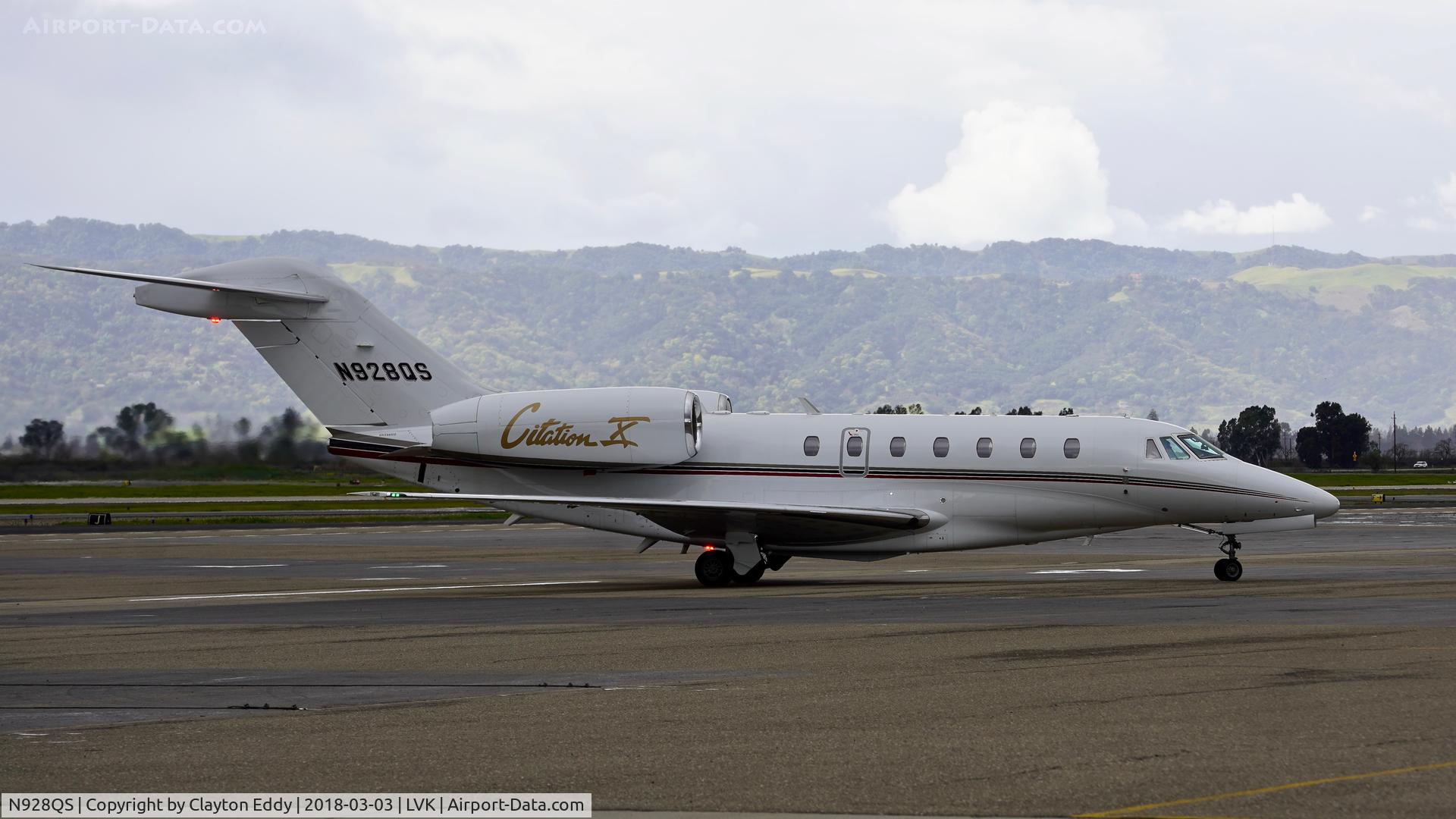 N928QS, 2008 Cessna 750 Citation X Citation X C/N 750-0288, Livermore Airport California 2018.