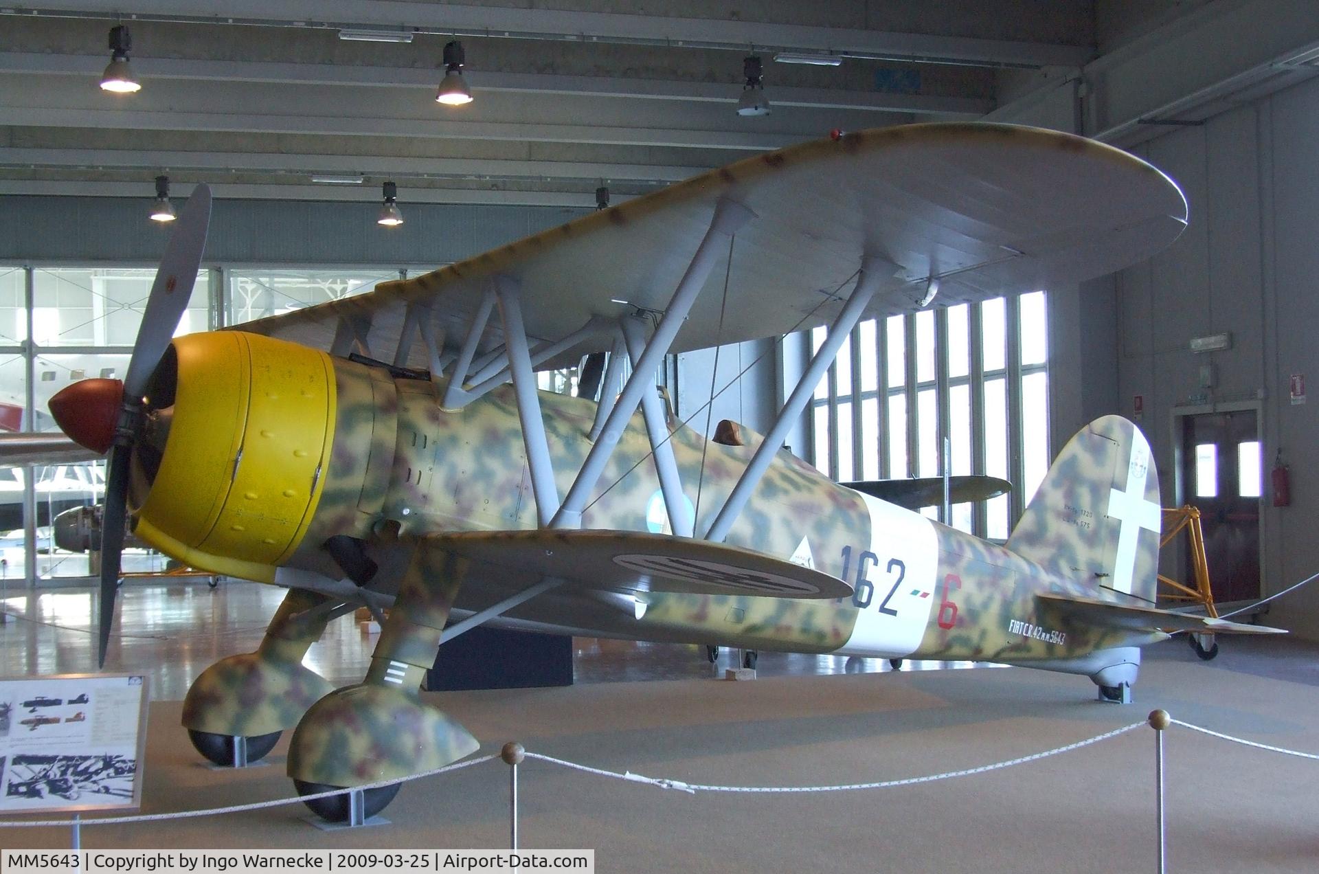 MM5643, Fiat CR.42 Falco C/N Not found MM5643, FIAT CR.42 Falco at the Museo storico dell'Aeronautica Militare, Vigna di Valle