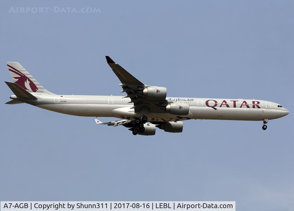 A7-AGB, 2005 Airbus A340-642X C/N 715, Landing rwy 07L